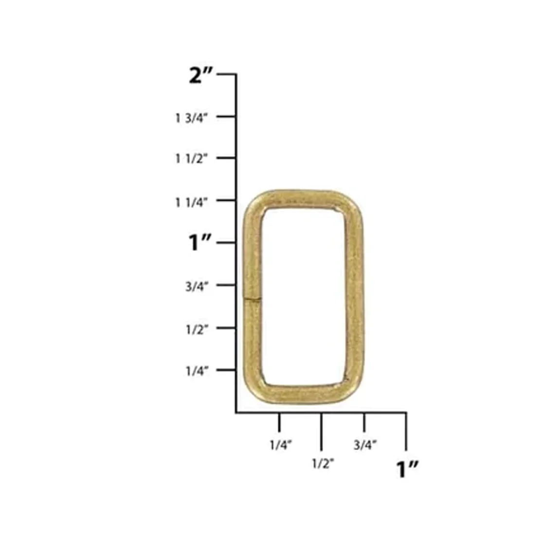 1" Antique Brass, Split Rectangular Ring, Steel - Image 2