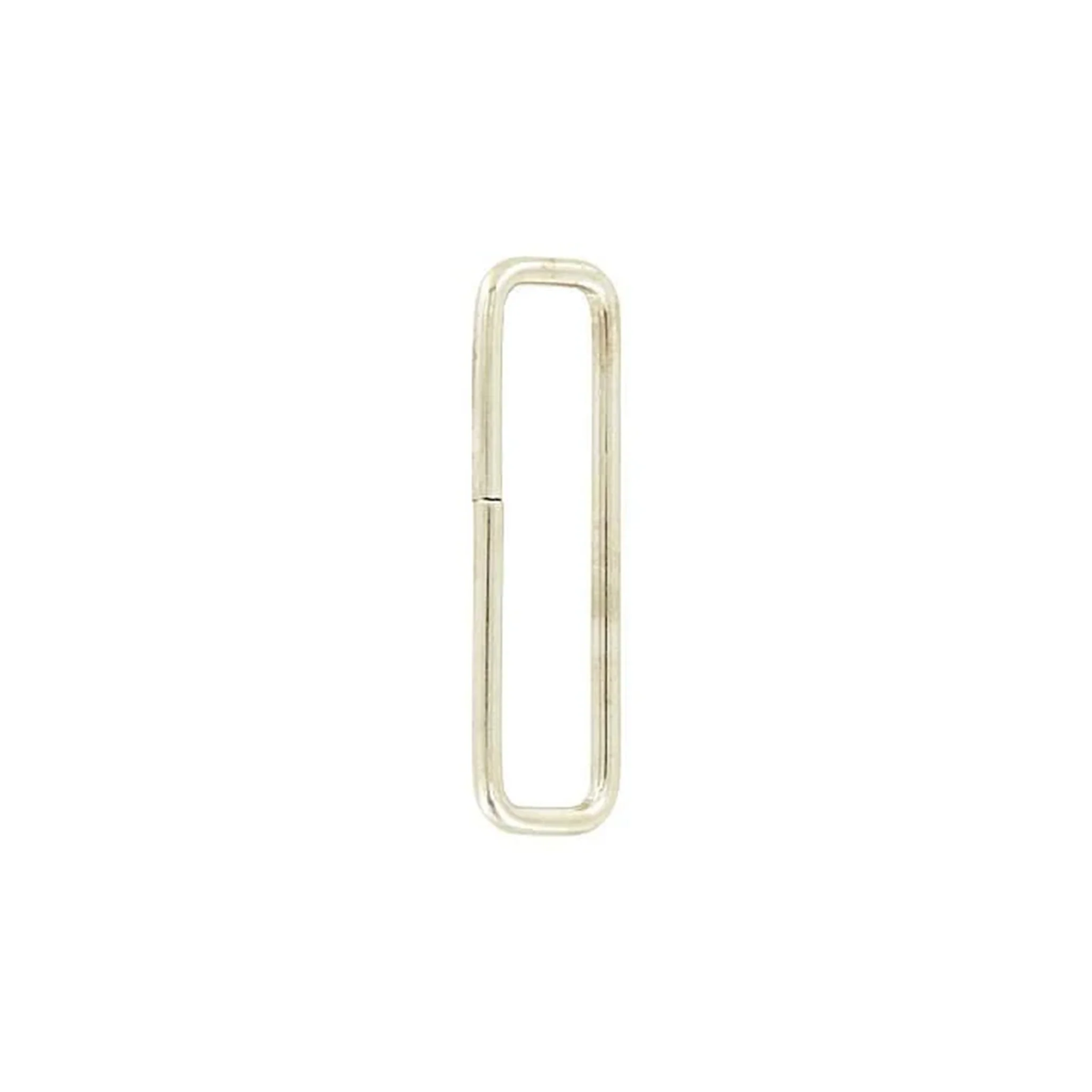 2" Shiny Nickel, Split Rectangular Ring, Steel
