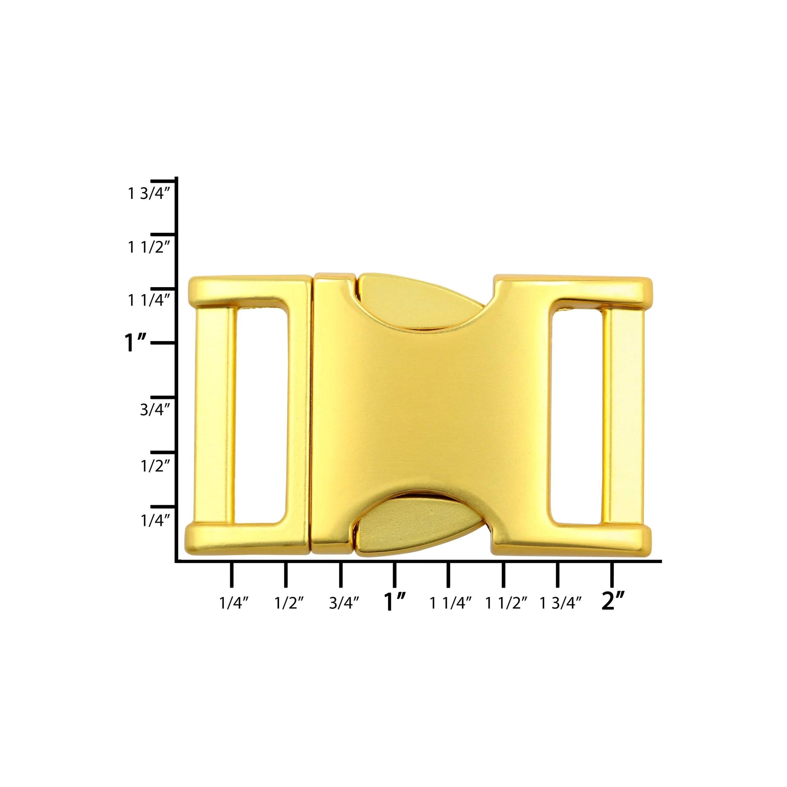 1" Matte Brass, Side Squeeze Buckle, Zinc Alloy - Image 5