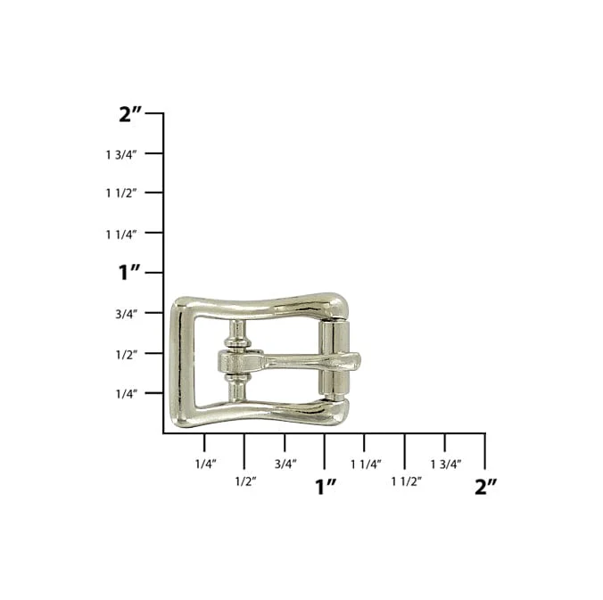 1/2" Nickel, 19x30mm Center Bar Buckle, Zinc Alloy - Image 4