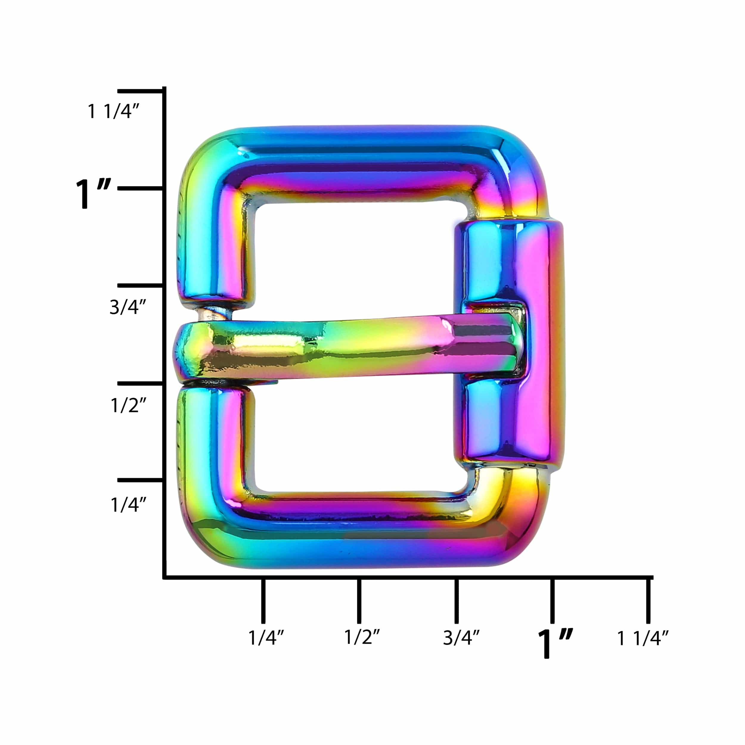 3/4" Rainbow, Imitation Roller Heel Bar Buckle, Zinc Alloy-PK5 - Image 2