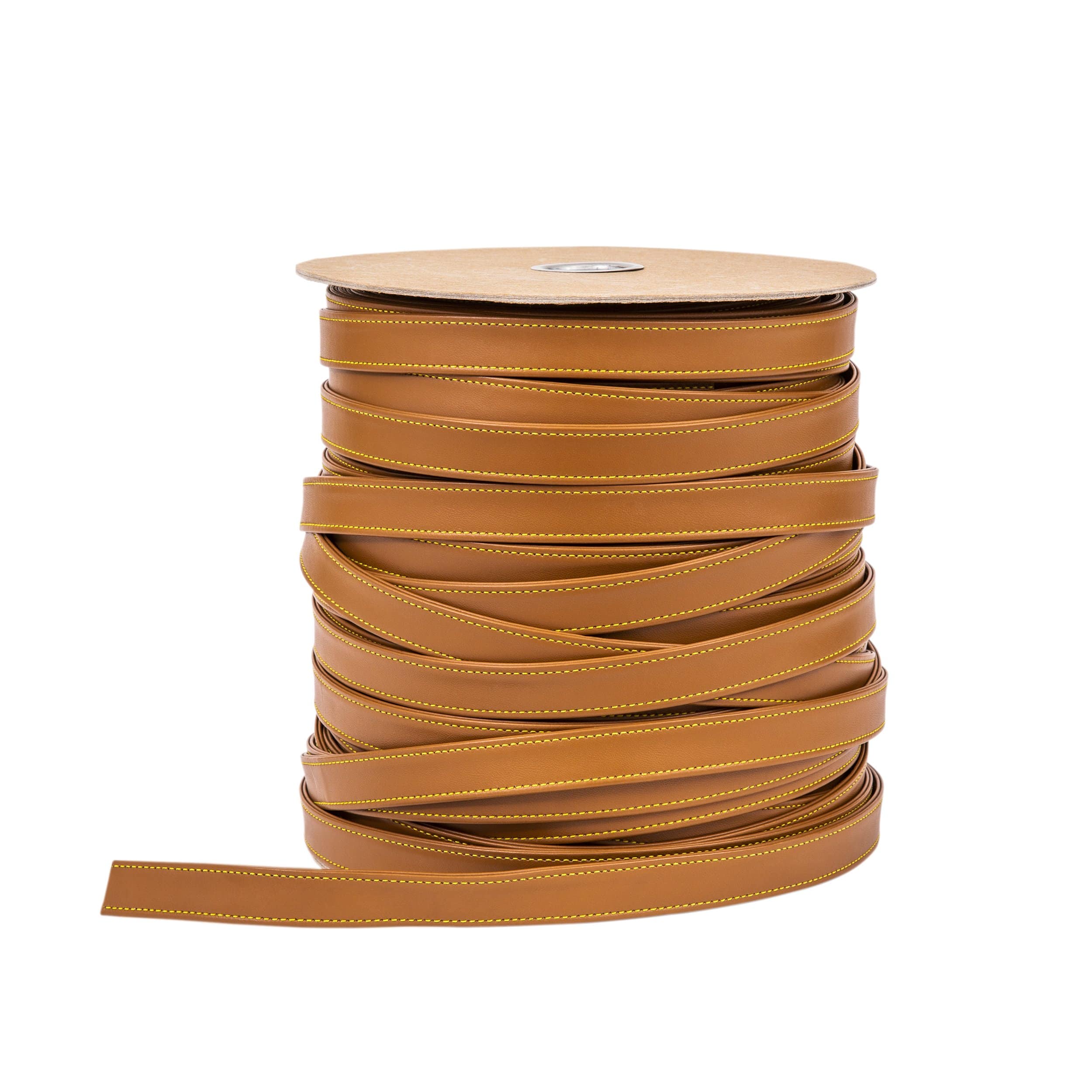 3/4" Tan, Flat Leather Strapping, Leather - Image 2