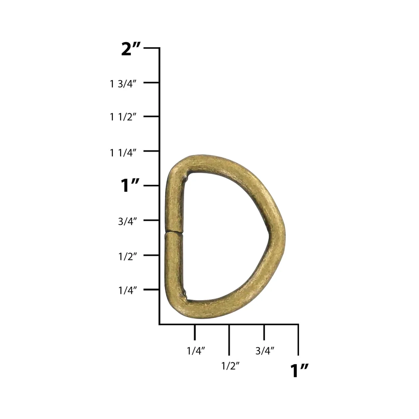 7/8" Antique Brass, Split D-Ring, Steel - Image 2