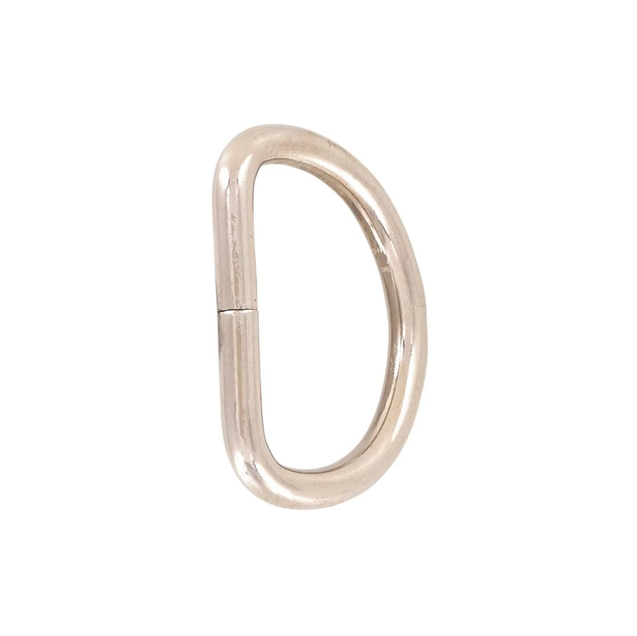 7/8" Shiny Nickel, Split D Ring Heavy, Steel - Image 3