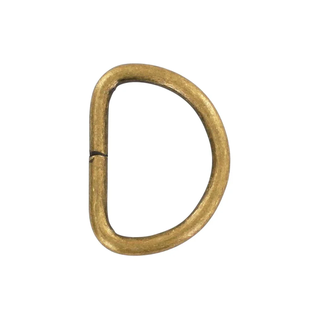 1" Antique Brass, Split D-Ring Heavy, Steel