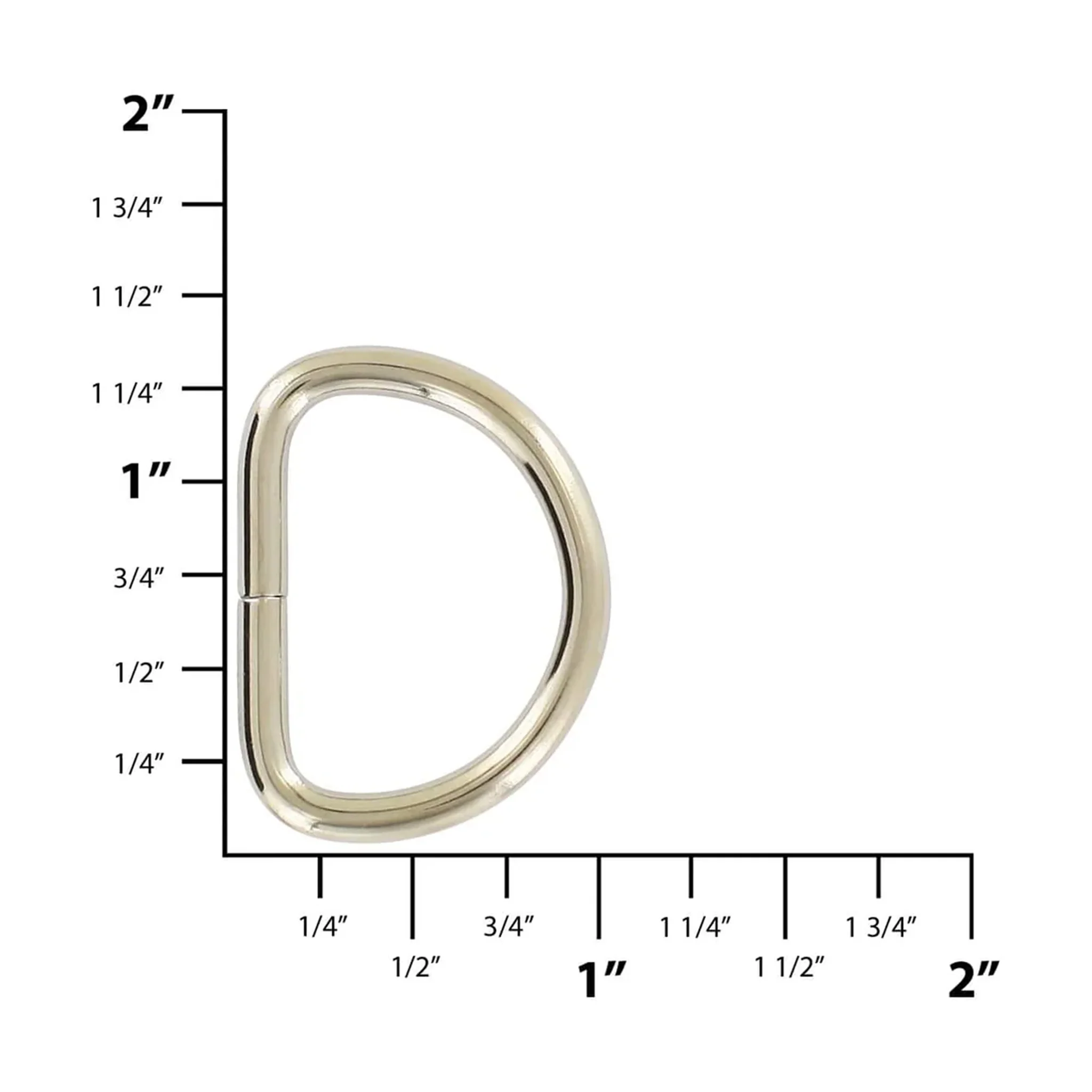 1" Nickel, Split D-Ring Heavy, Steel - Image 2