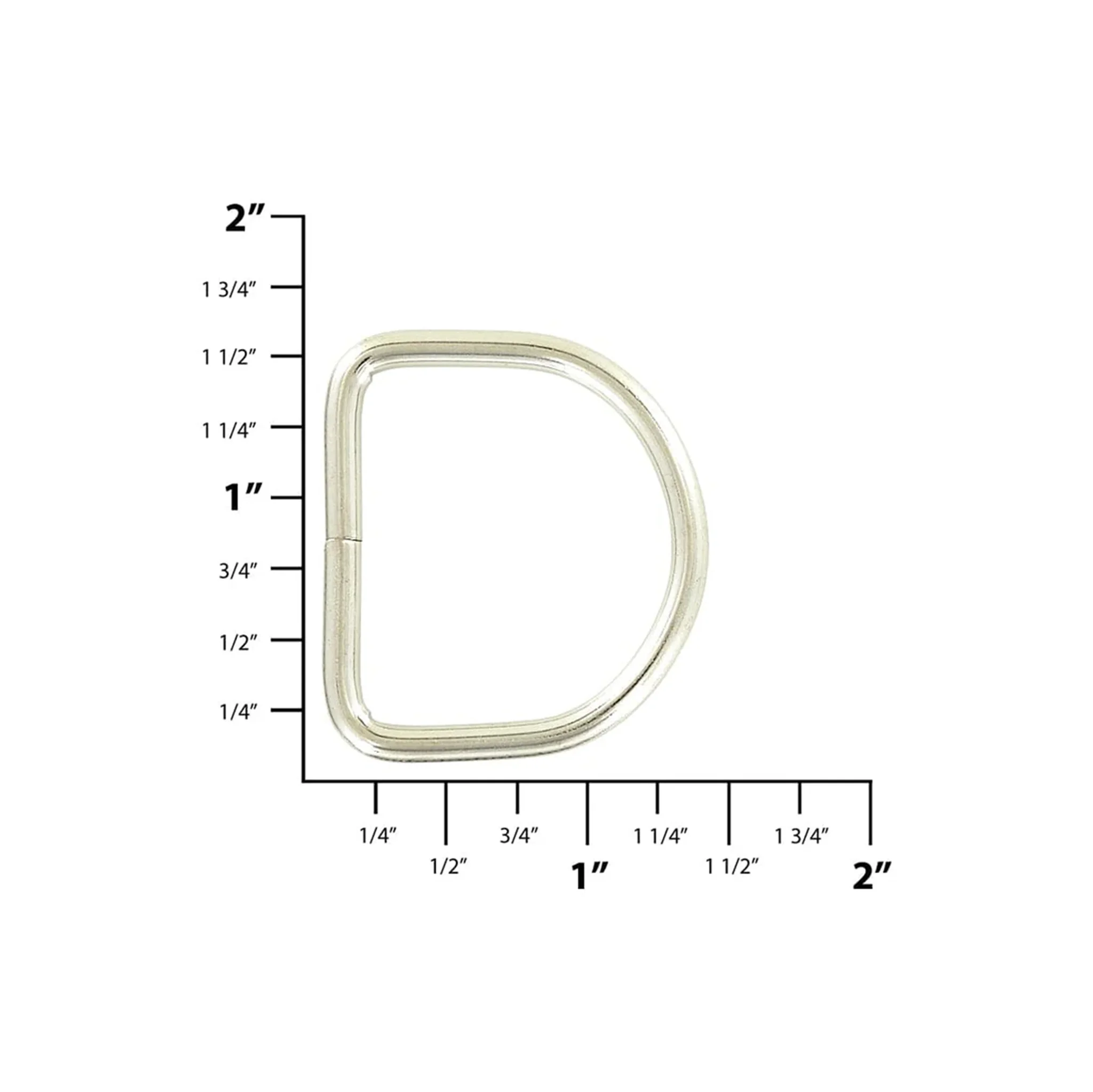 1 1/4" Nickel, Split D Ring, Steel - Image 2