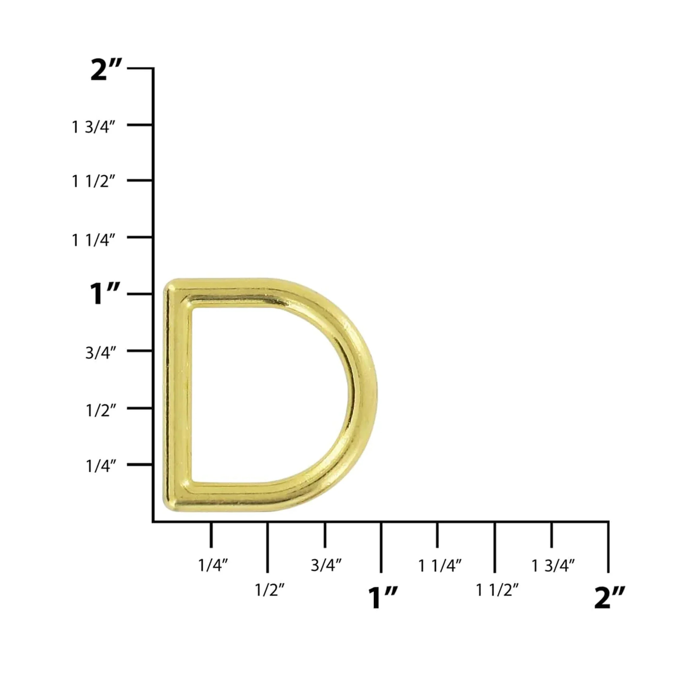 3/4" Brass, Cast D-Ring, Zinc Alloy - Image 2