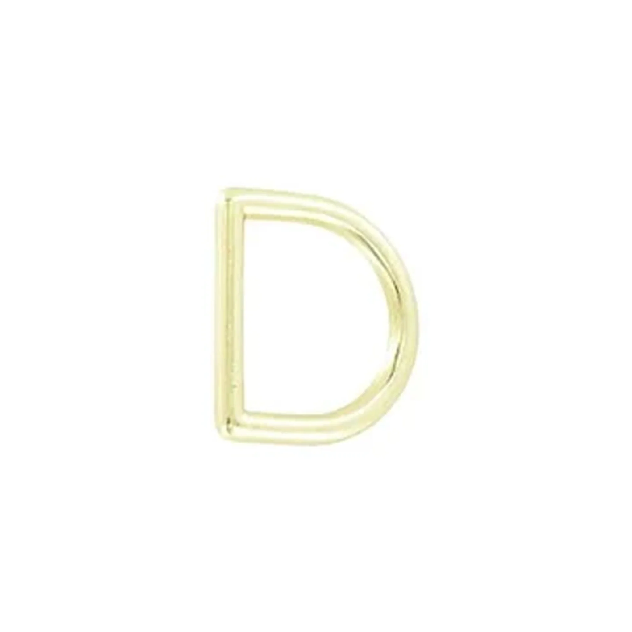 7/8" Shiny Gold, Solid D Ring, Zinc Alloy
