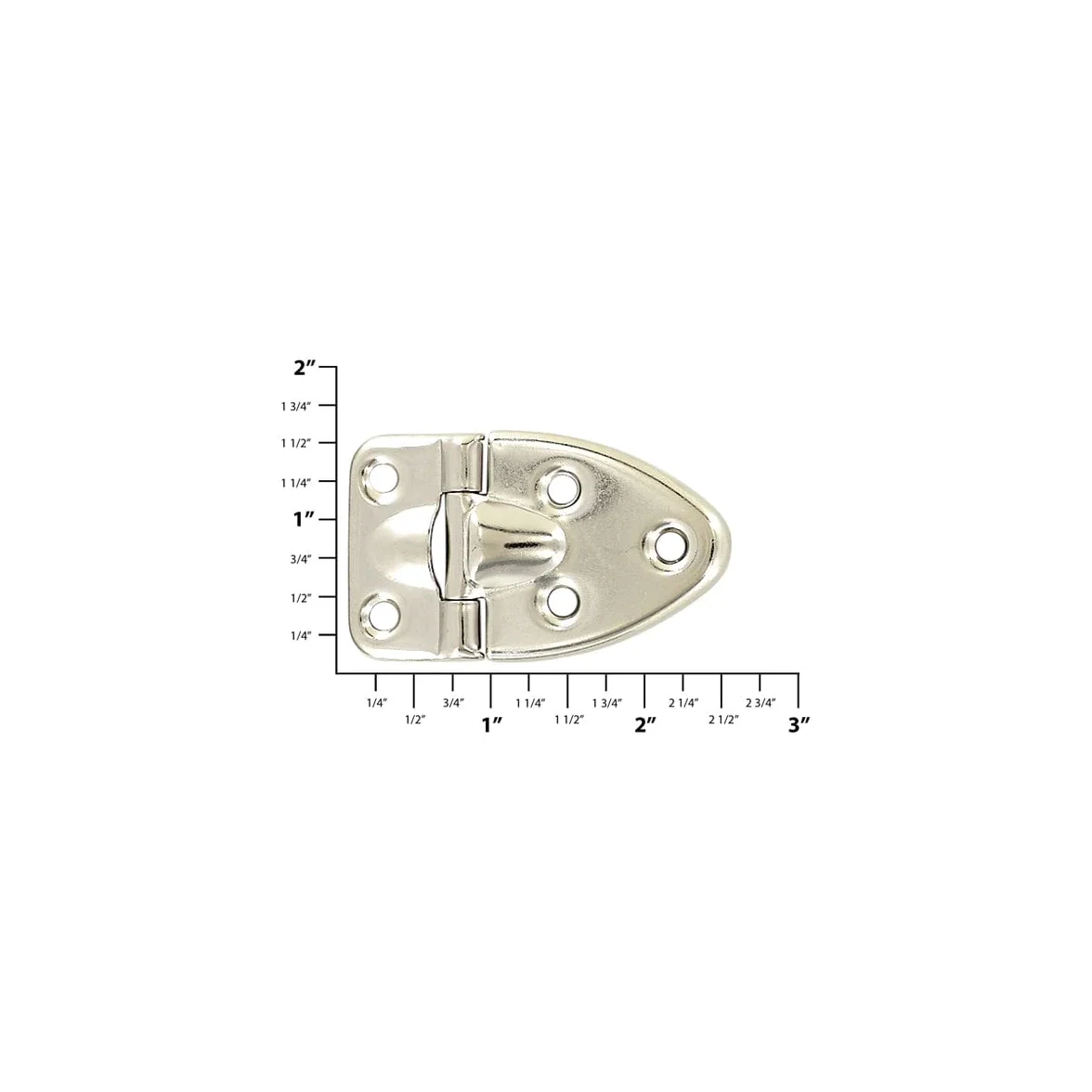 1 1/2" Nickel, Stop Hinge, Zinc Alloy - Image 2