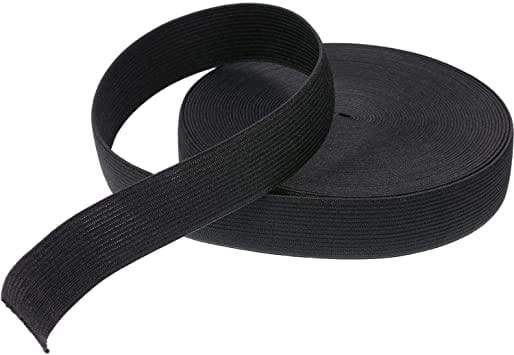 1" Black, Heavy Weight Elastic, Polyester