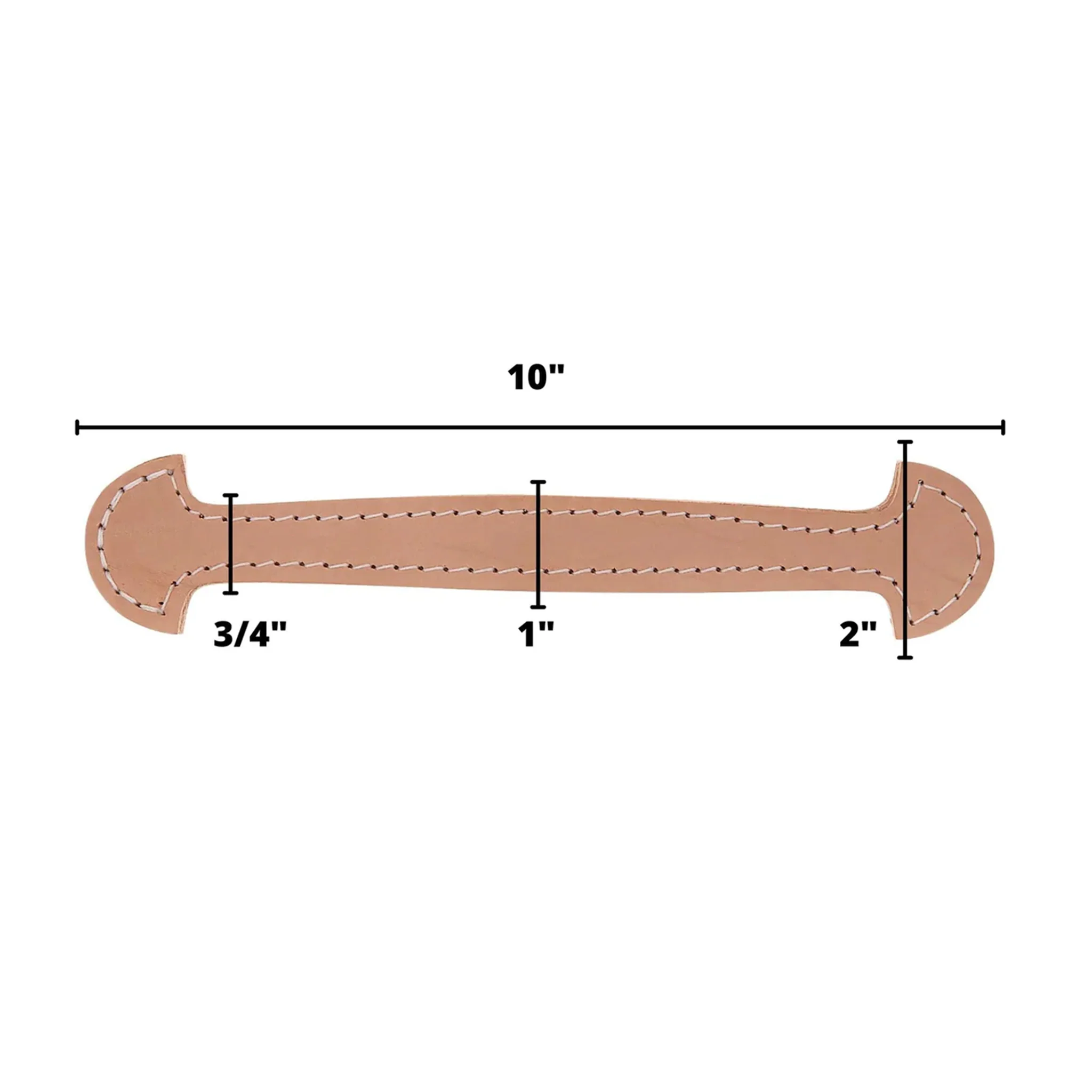 3/4" Natural Russet, Shovel Head Steamer Trunk Handle, Leather - Image 5