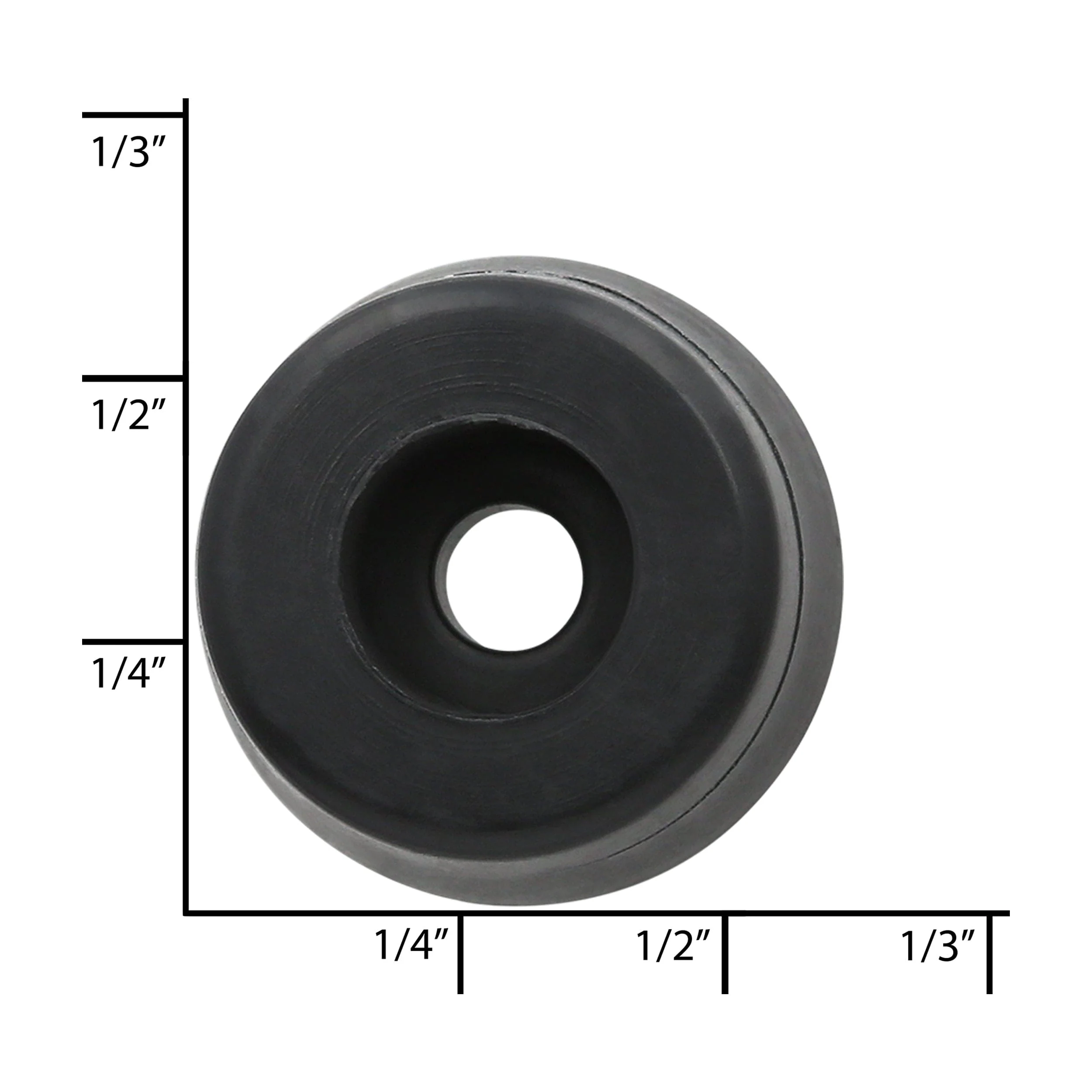 3/8" Black, Bottom Stud, Plastic - Image 4