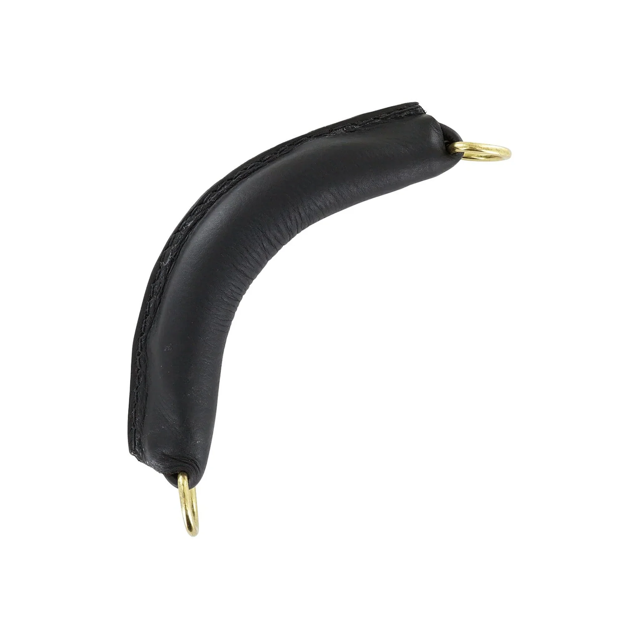 7" Black, Handle with Gold Hardware, Leather - Image 4