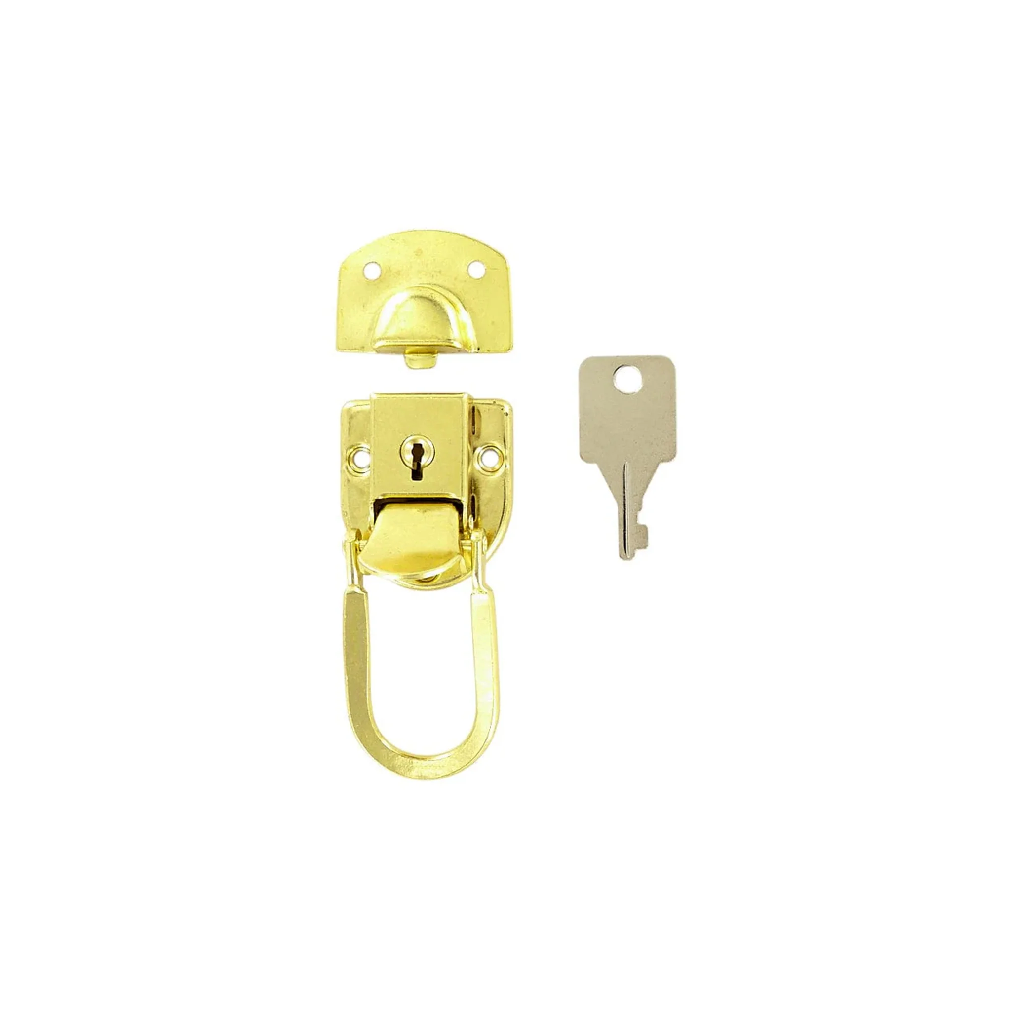 2 7/16" Brass, Locking Drawbolt, Steel - Image 4