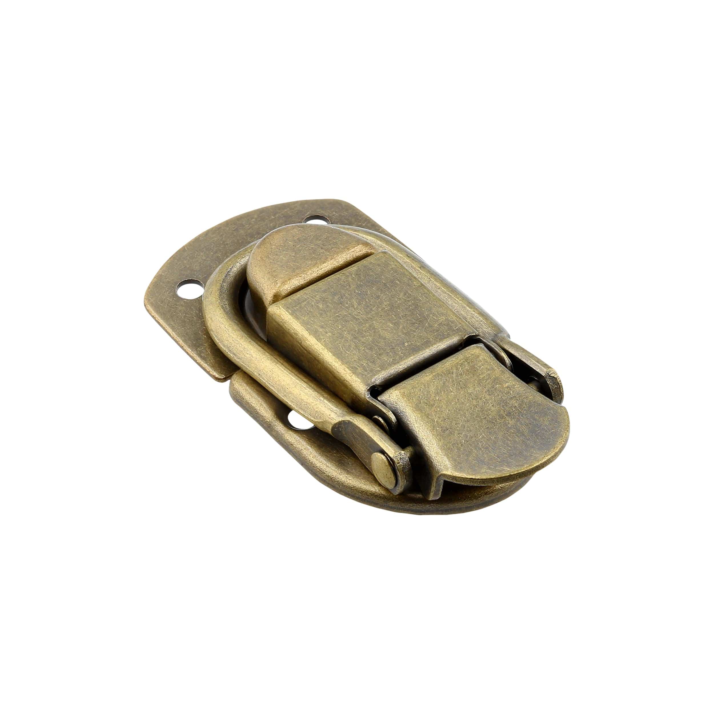 2 7/16" Antique Brass, Latch Lock Drawbolt, Steel - Image 2