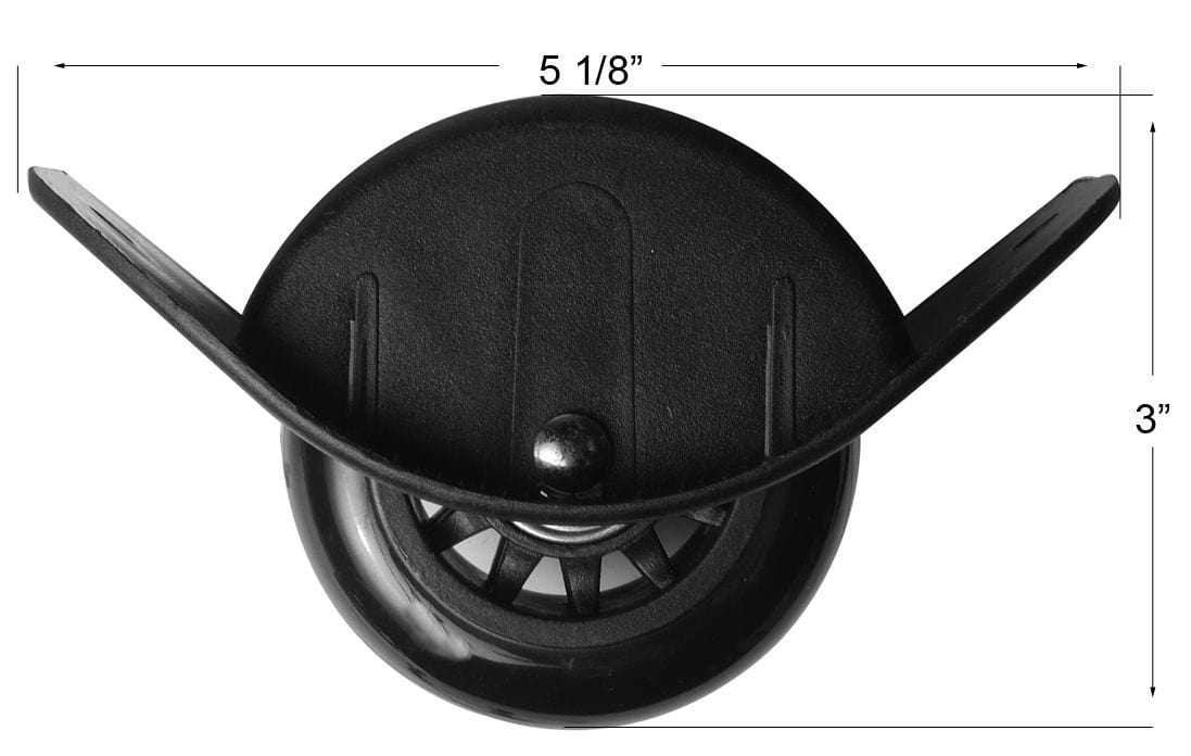 3" Black, Inline Skate Wheel w/ Housing, Plastic - Image 4