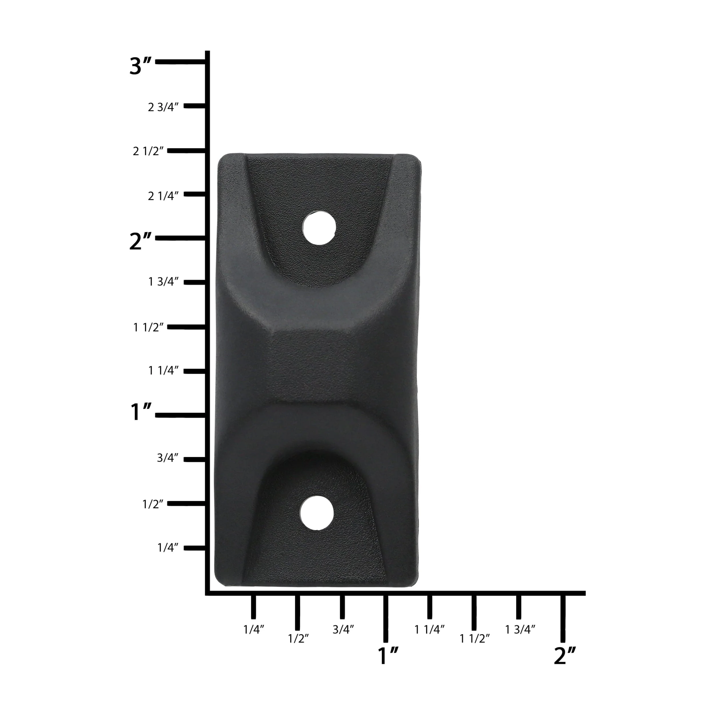 3/4" Black, 2 3/8" Bottom Stud, Plastic - Image 4
