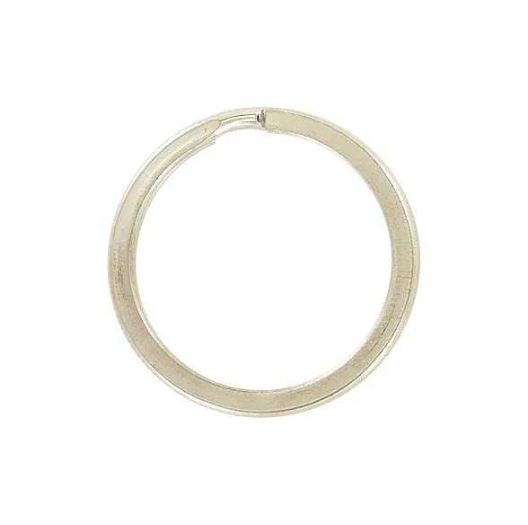 7/8" Nickel, Split Flat Key Ring, Steel