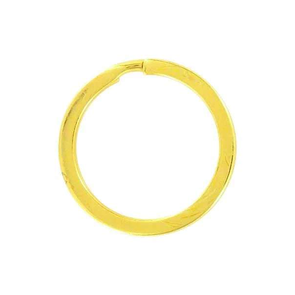 1" Gold, Split Flat Key Ring, Steel