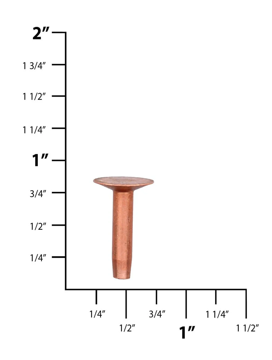 3/4" Copper, #9 Rivet with Burr 1lb Box, Copper - Image 3