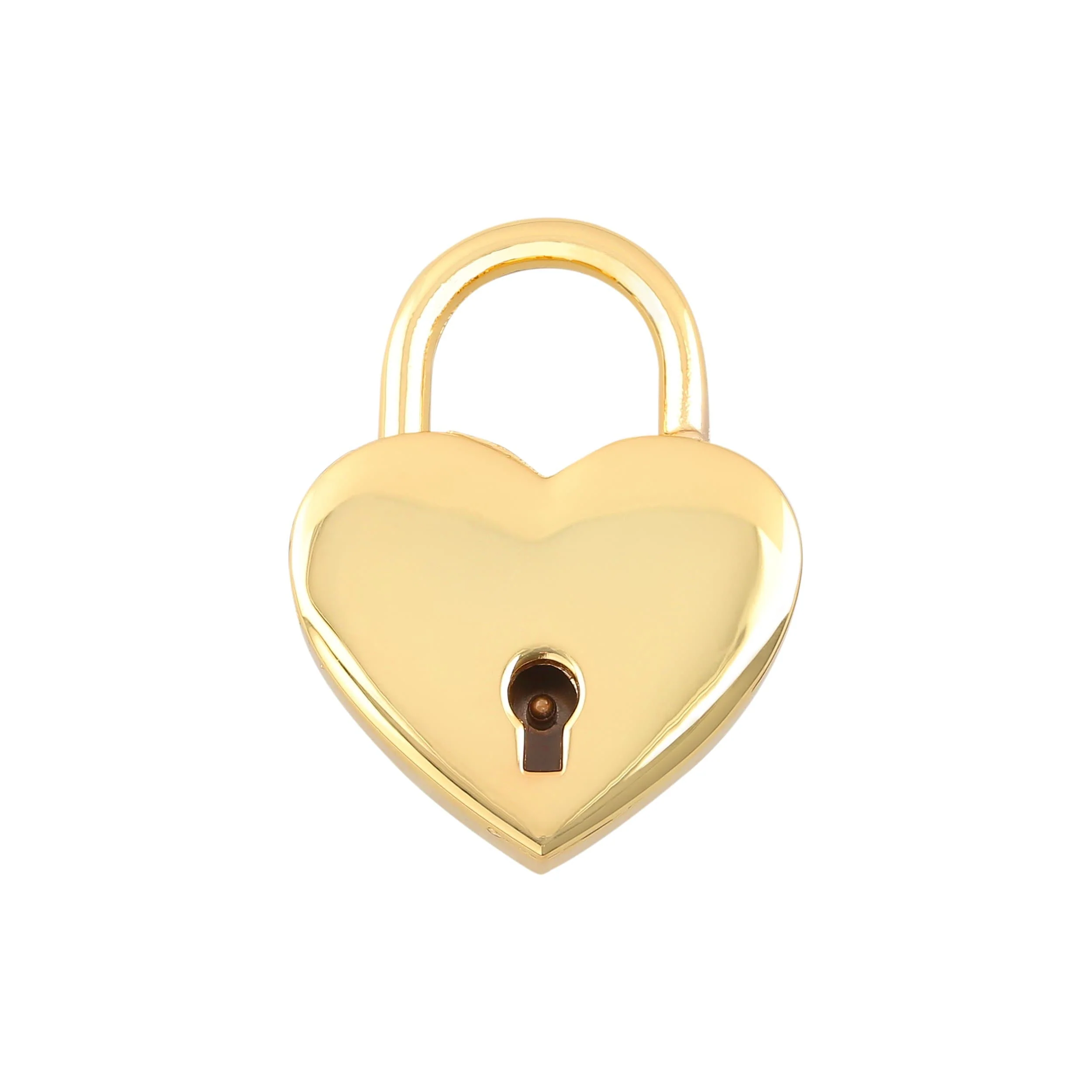 1 3/16" Shiny Gold, Heart Padlock With 2 Keys, Zinc Alloy-PK4 - Image 2