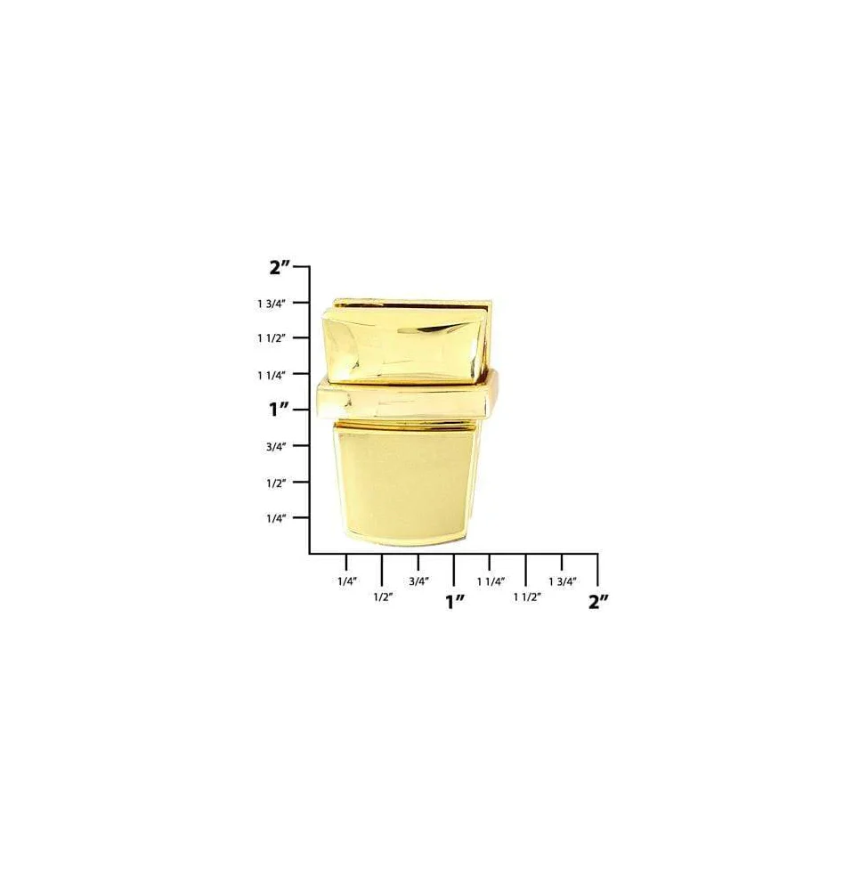 1" Shiny Gold, Tuck Catch, Zinc Alloy - Image 2