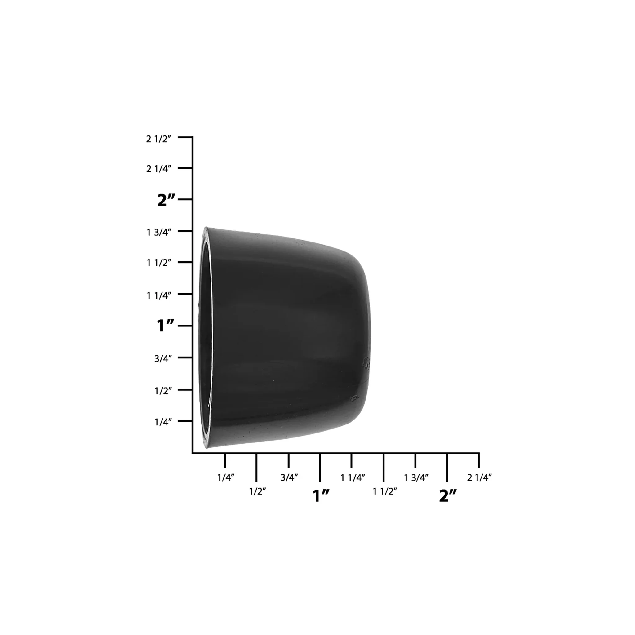 3/8". Black, Bottom Stud, Plastic - Image 2