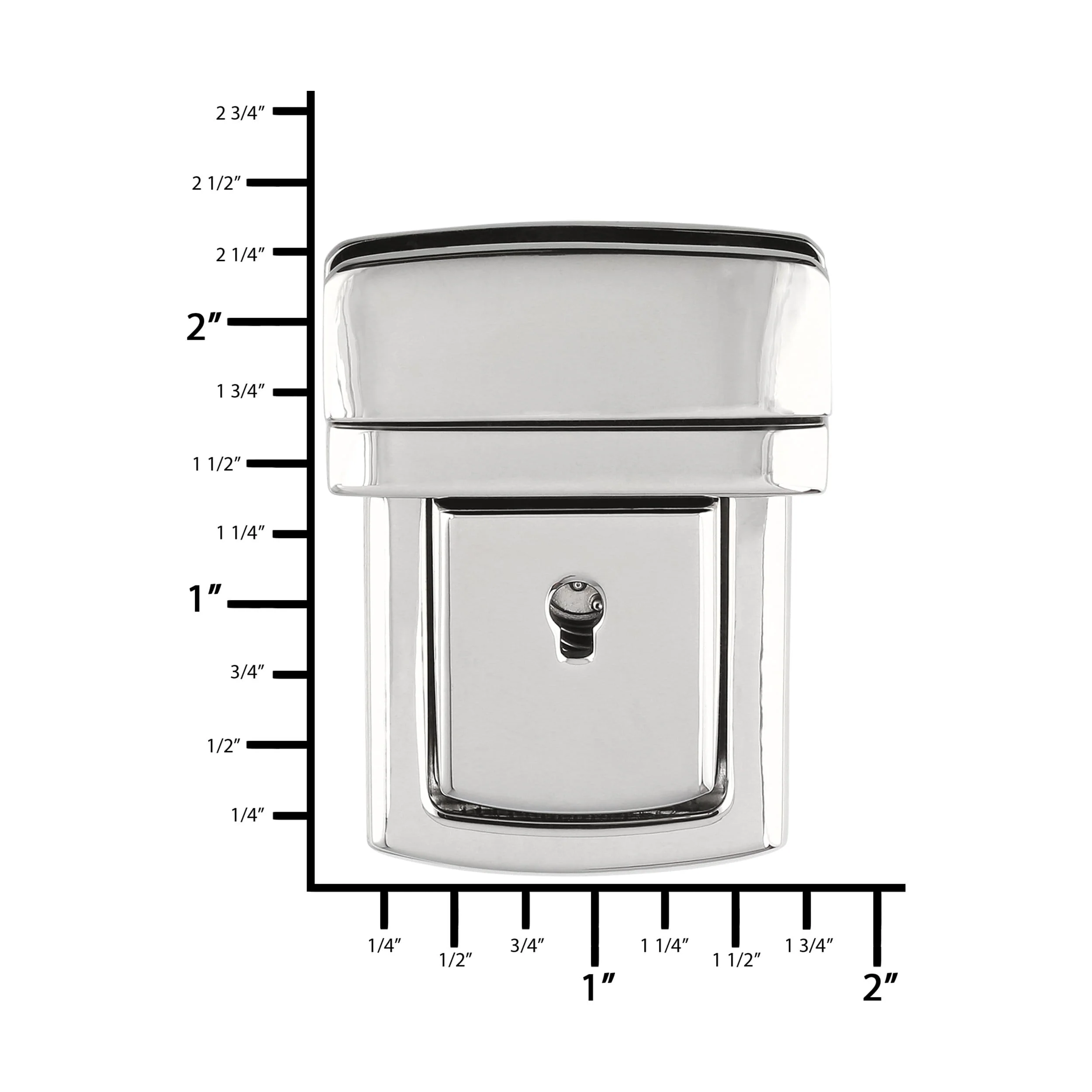 35mm Shiny Nickel, Tuck Catch with Lock, Zinc Alloy - Image 5