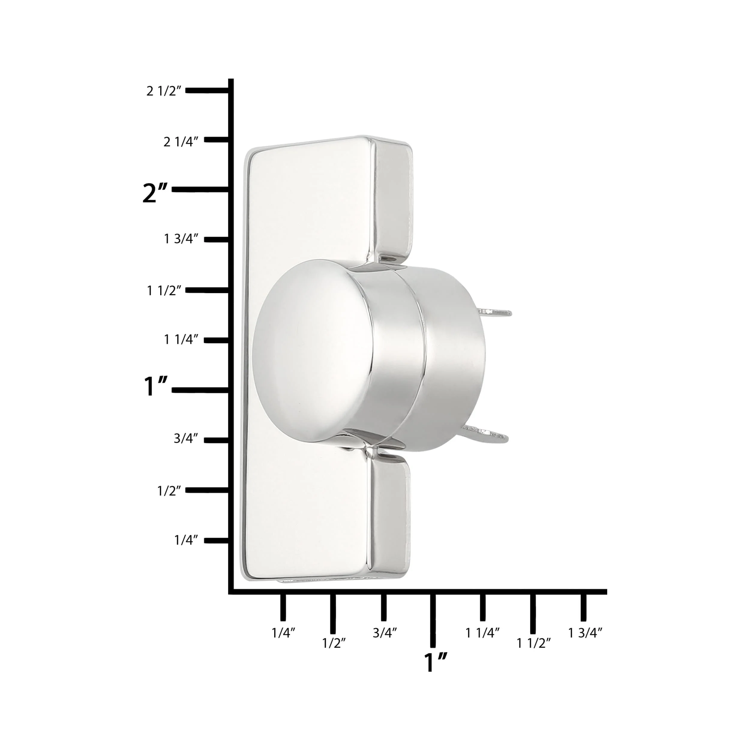 22mm Shiny Nickel, Turn Lock, Zinc Alloy - Image 7