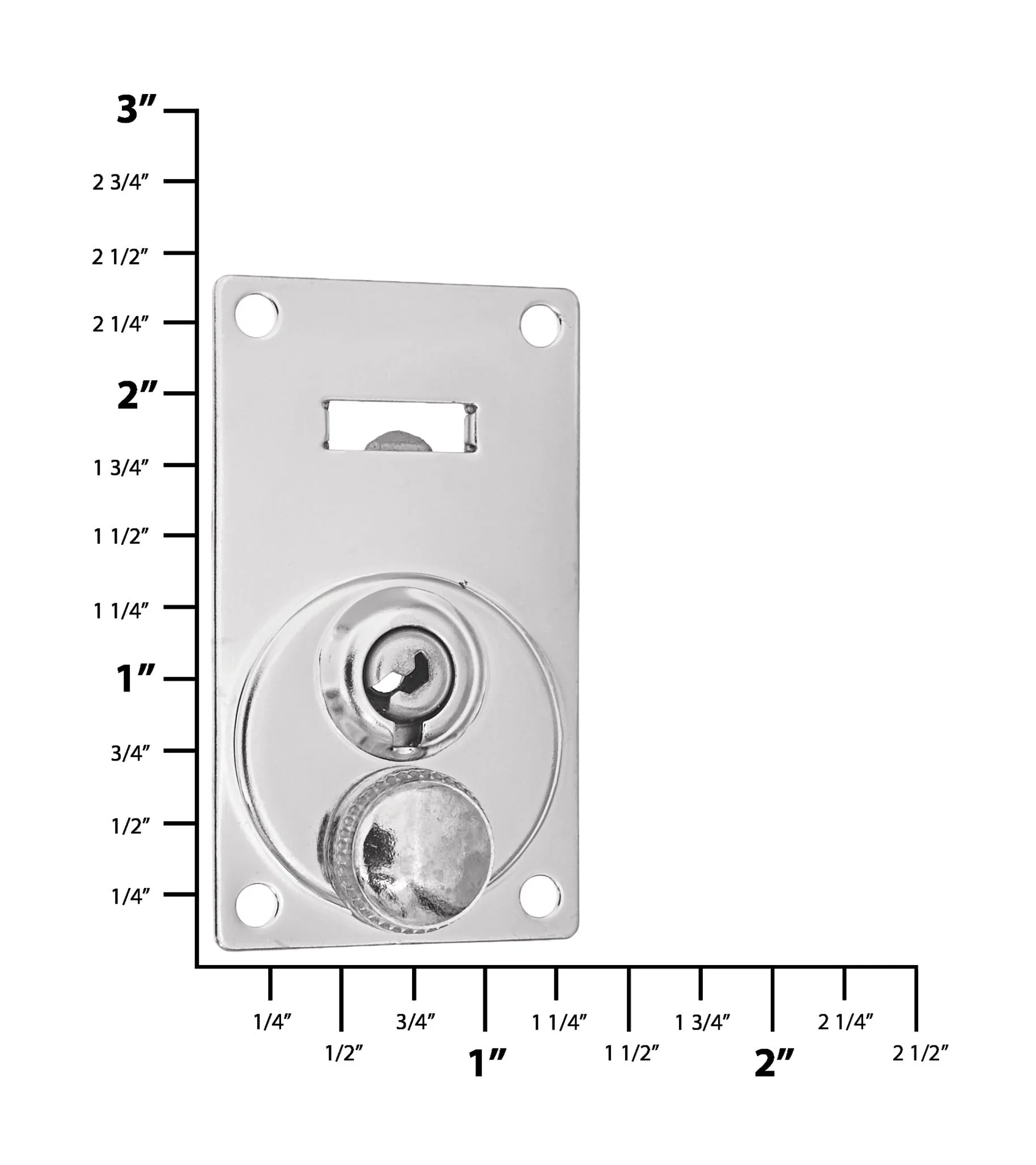 2 1/4" Nickel, Keyed Lock w/ Hasp, Solid Brass - Image 4