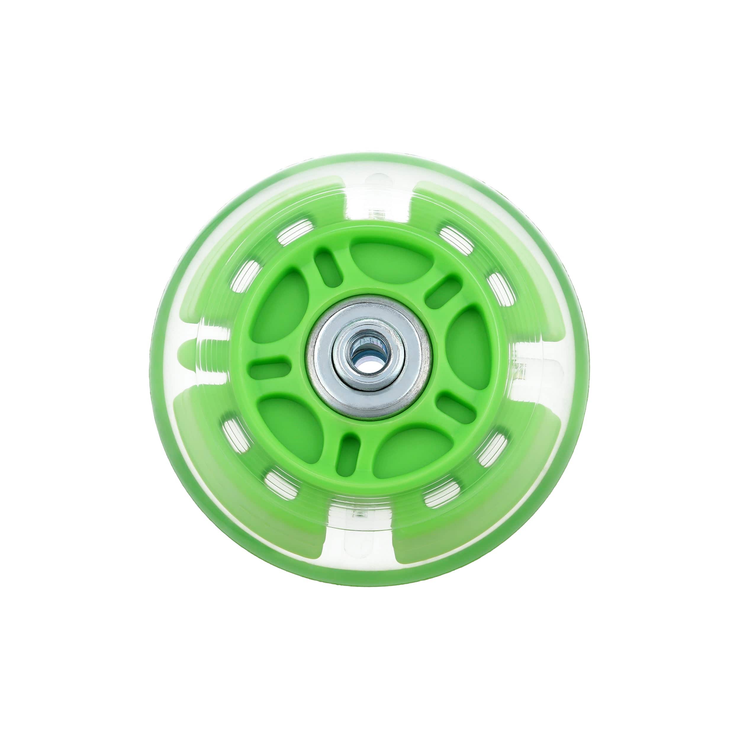 76mm Green, In-line skate wheel with LED Lights, PolyUrethane