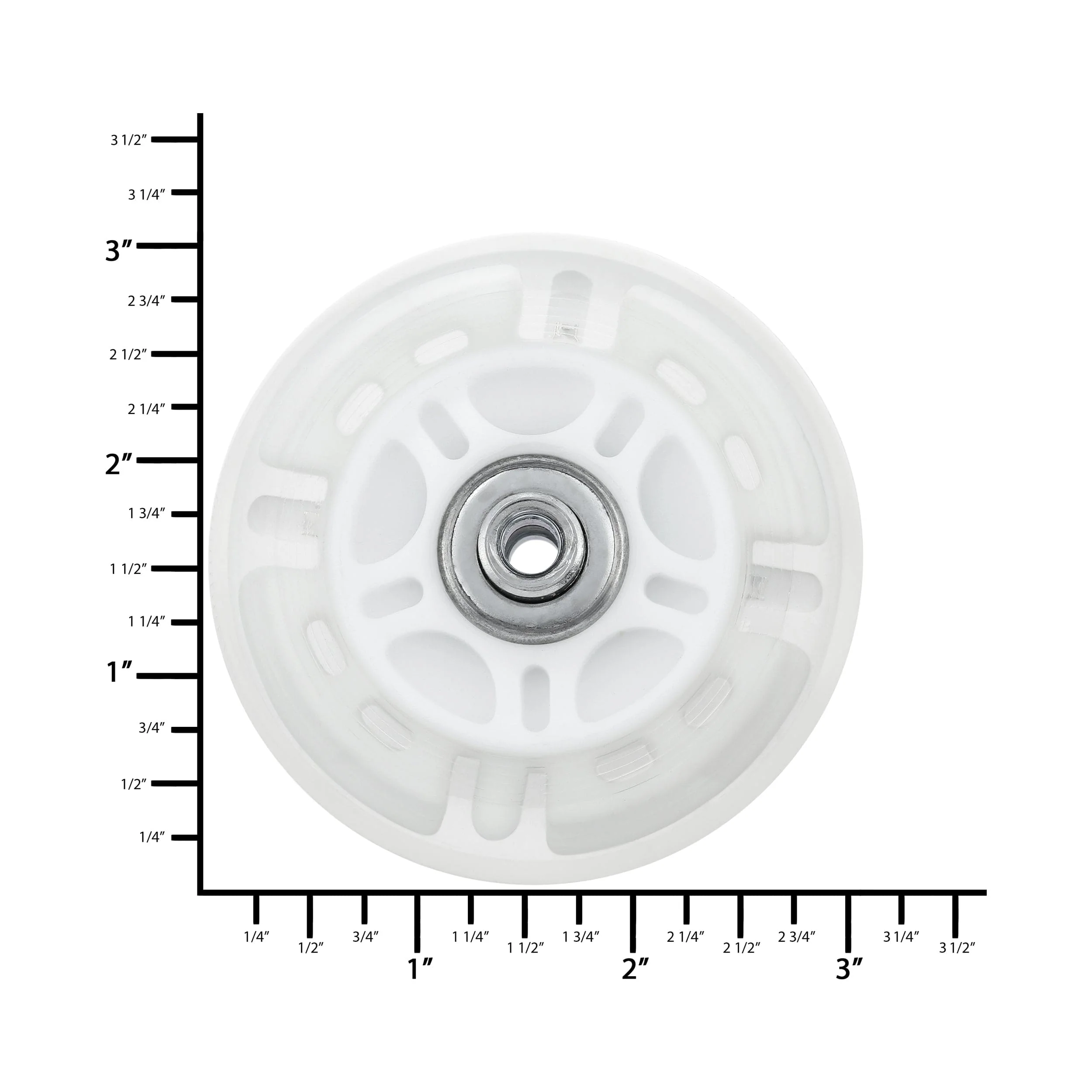 76mm White, In-line skate wheel with LED Lights, PolyUrethane - Image 3