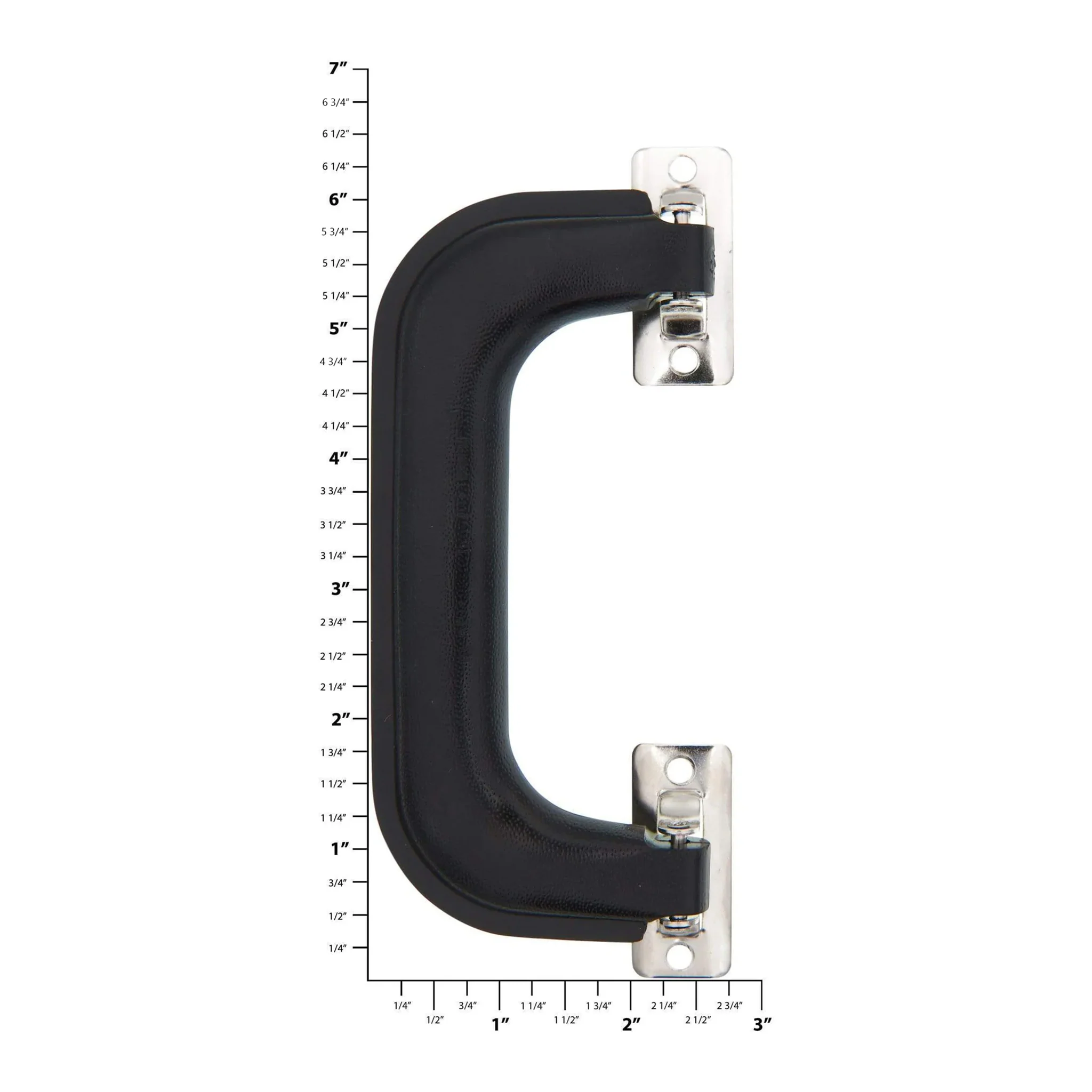 5 1/4" Black, Handle with Nickel Hardware, Plastic - Image 2