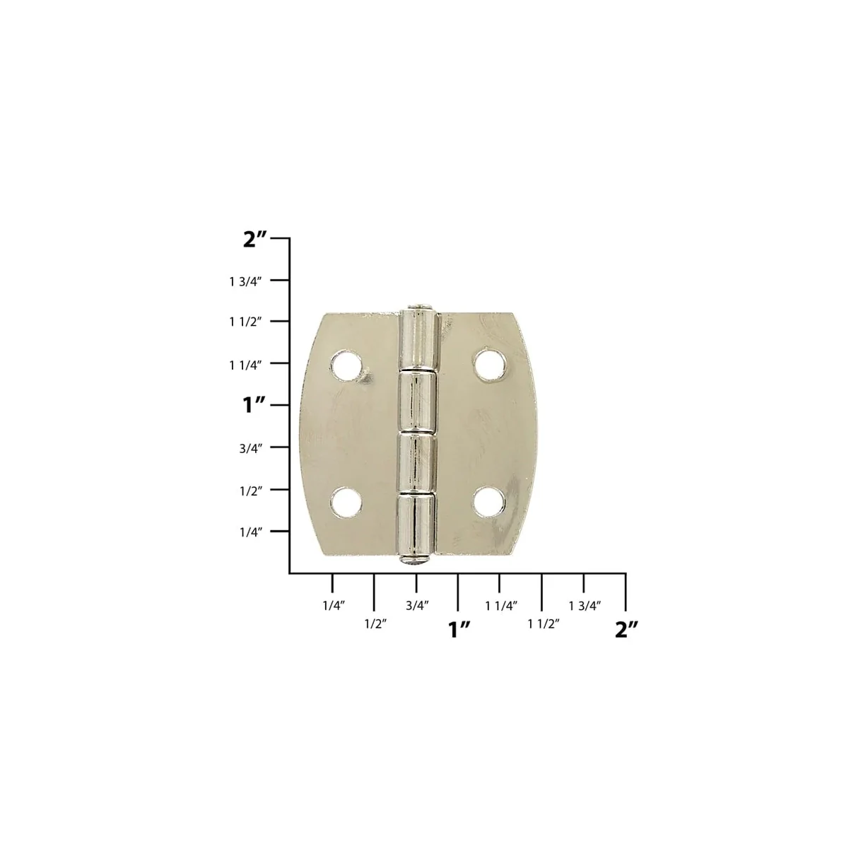 1 1/2" Shiny Nickel, Box/Case Plated Hinge, Zinc Alloy - Image 2
