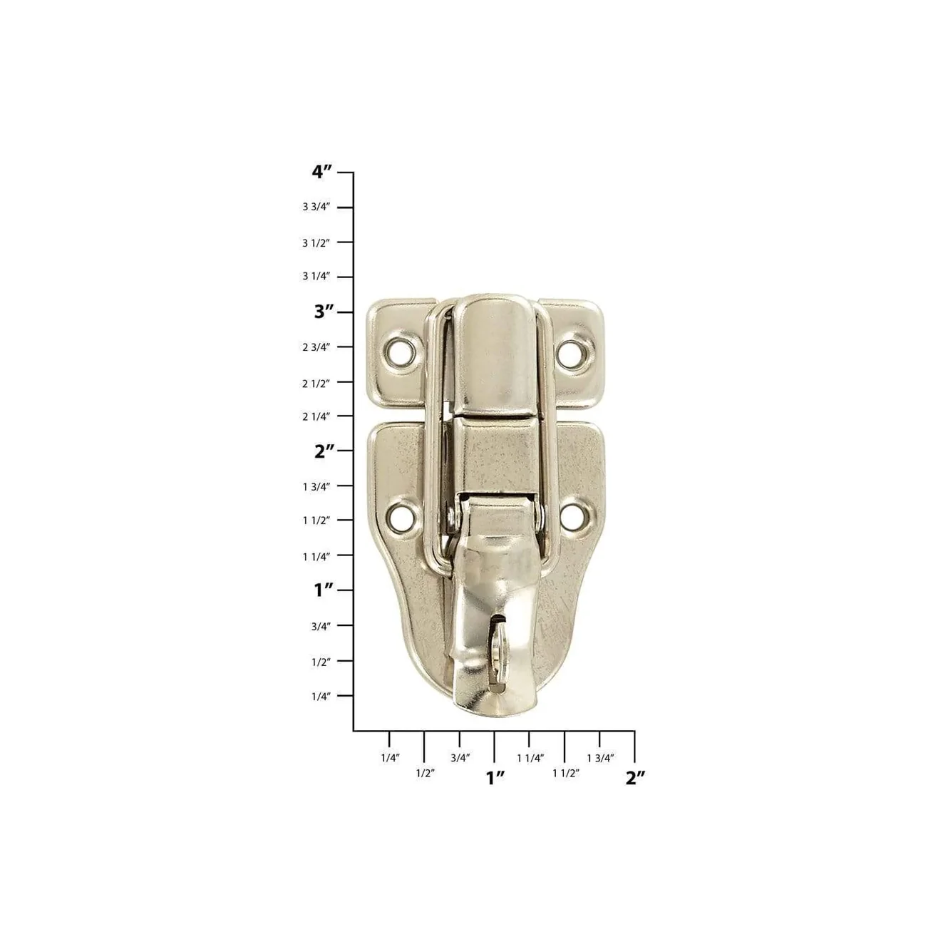 3" Nickel, Drawbolt w/ Padlock Loop, Steel - Image 2