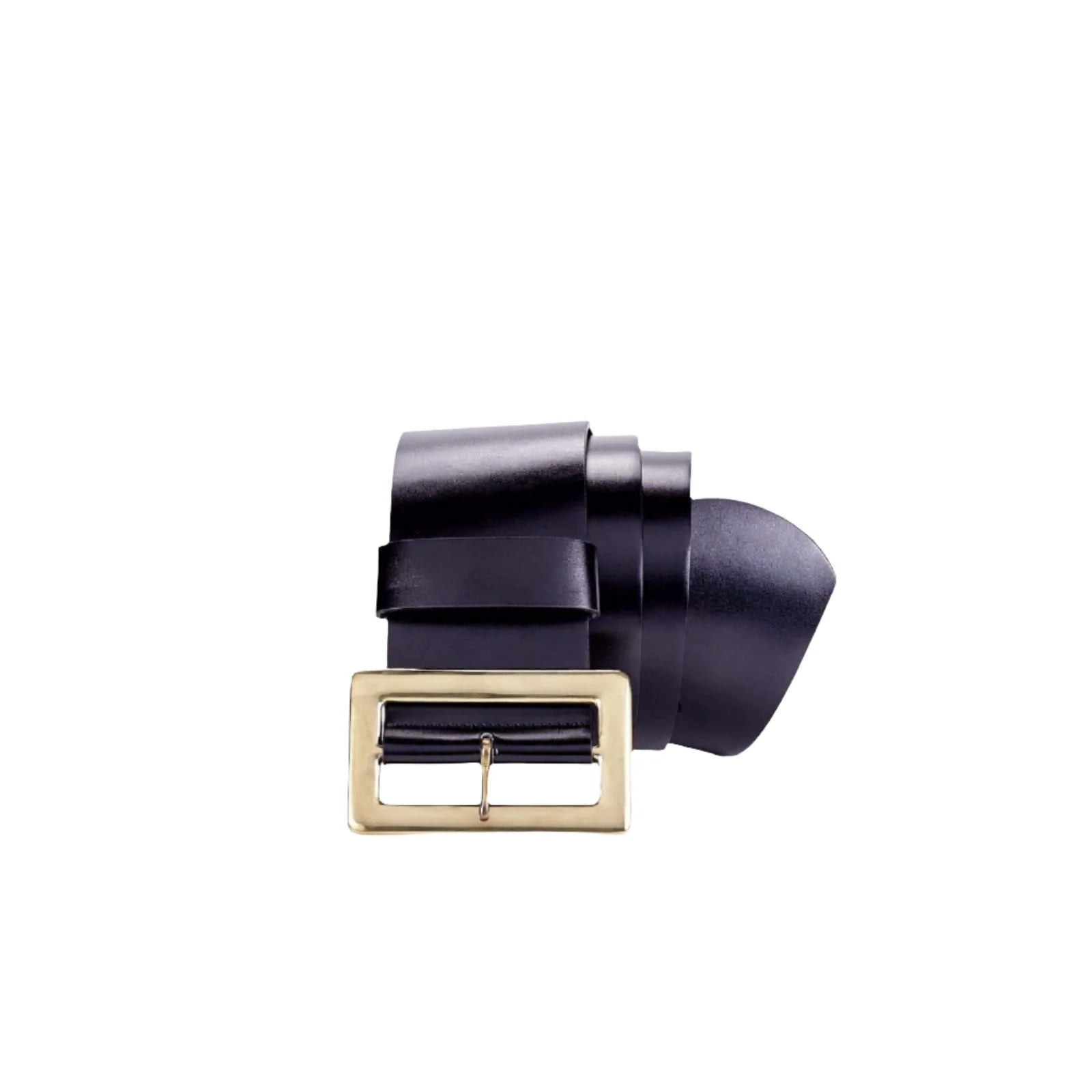 67" Black, Santa Belt with 3-1/2" Polished Solid Brass Buckle, Leather - Image 2