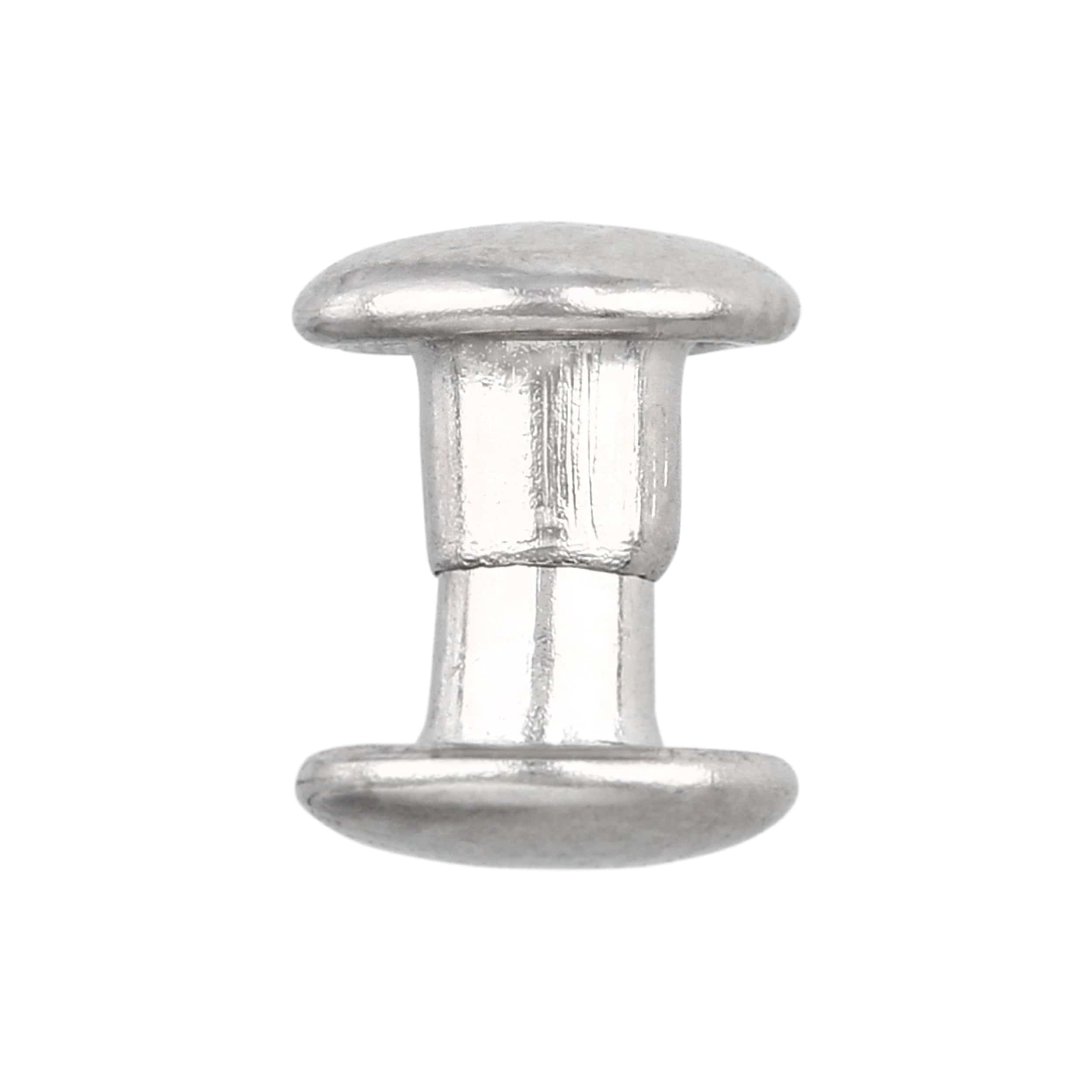 6.5mm Nickel, Double Cap Jiffy Rivets, Solid Brass-100ct