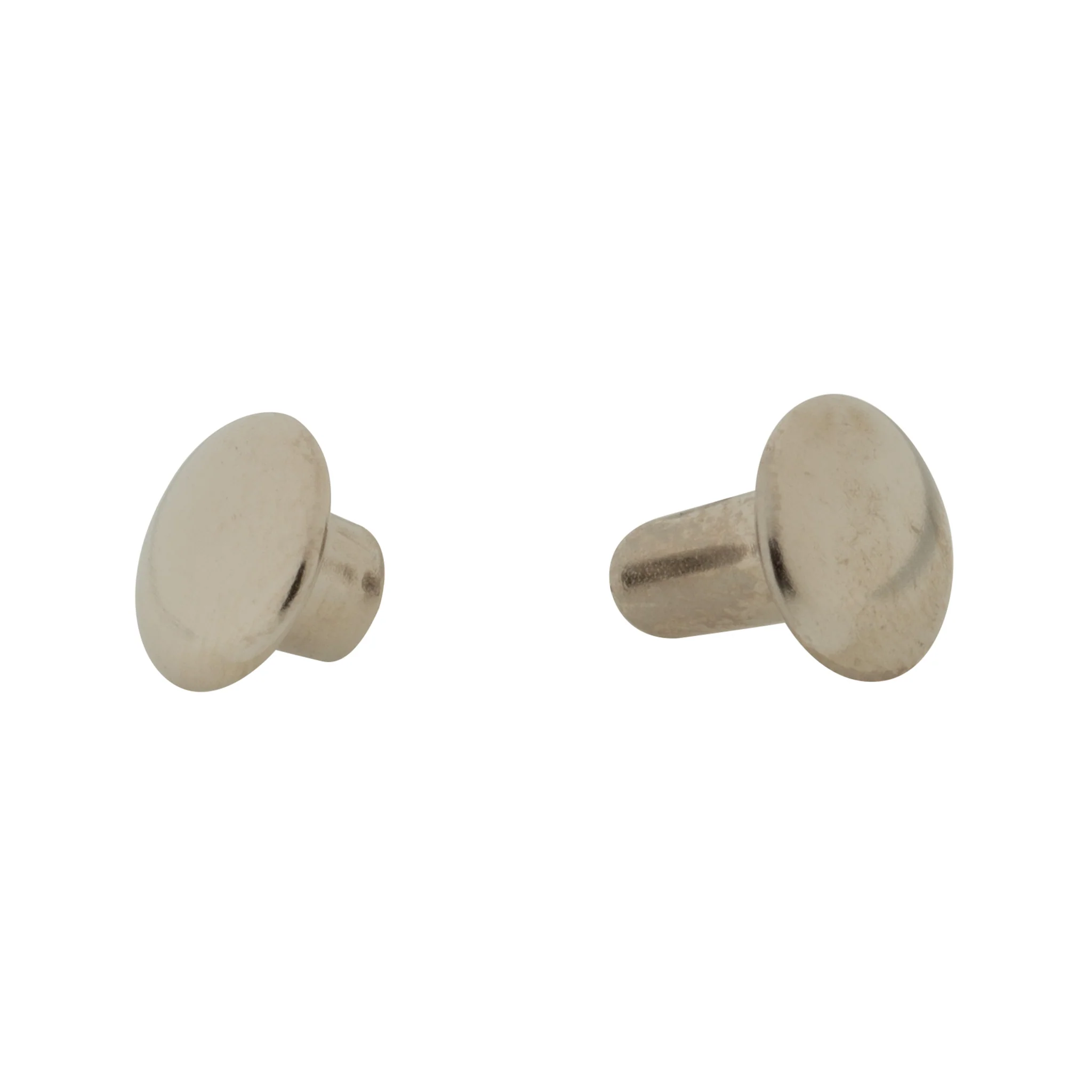 7mm Nickel, Double Cap Jiffy Rivets, Solid Brass-100ct - Image 2