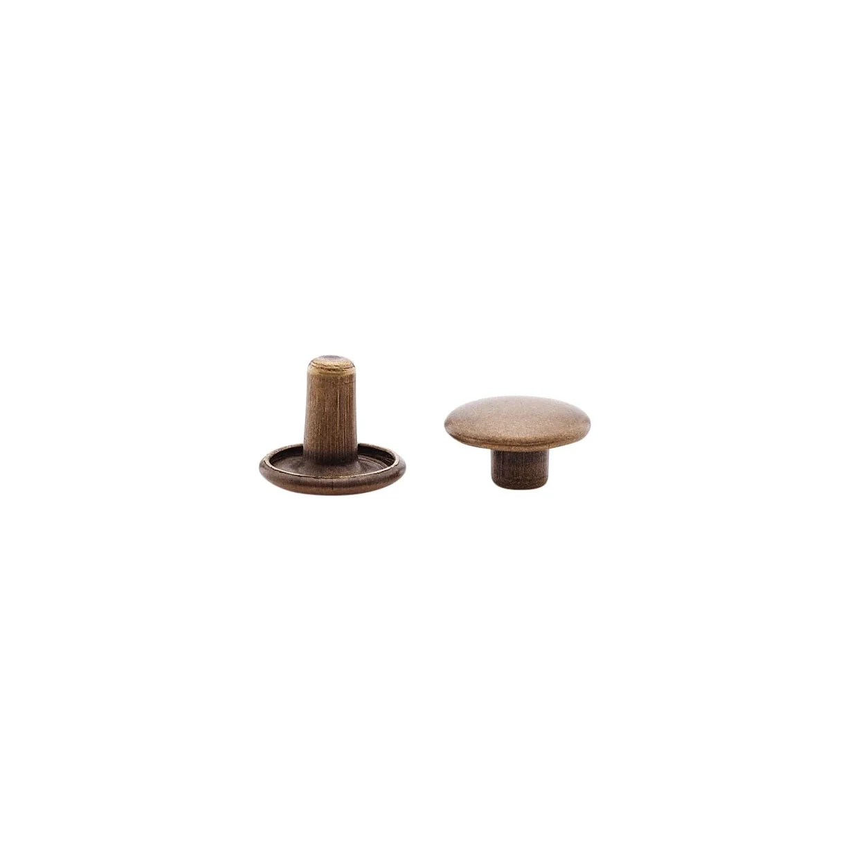 7mm Antique Brass, Double Cap Jiffy Rivet, Solid Brass- 100ct - Image 4