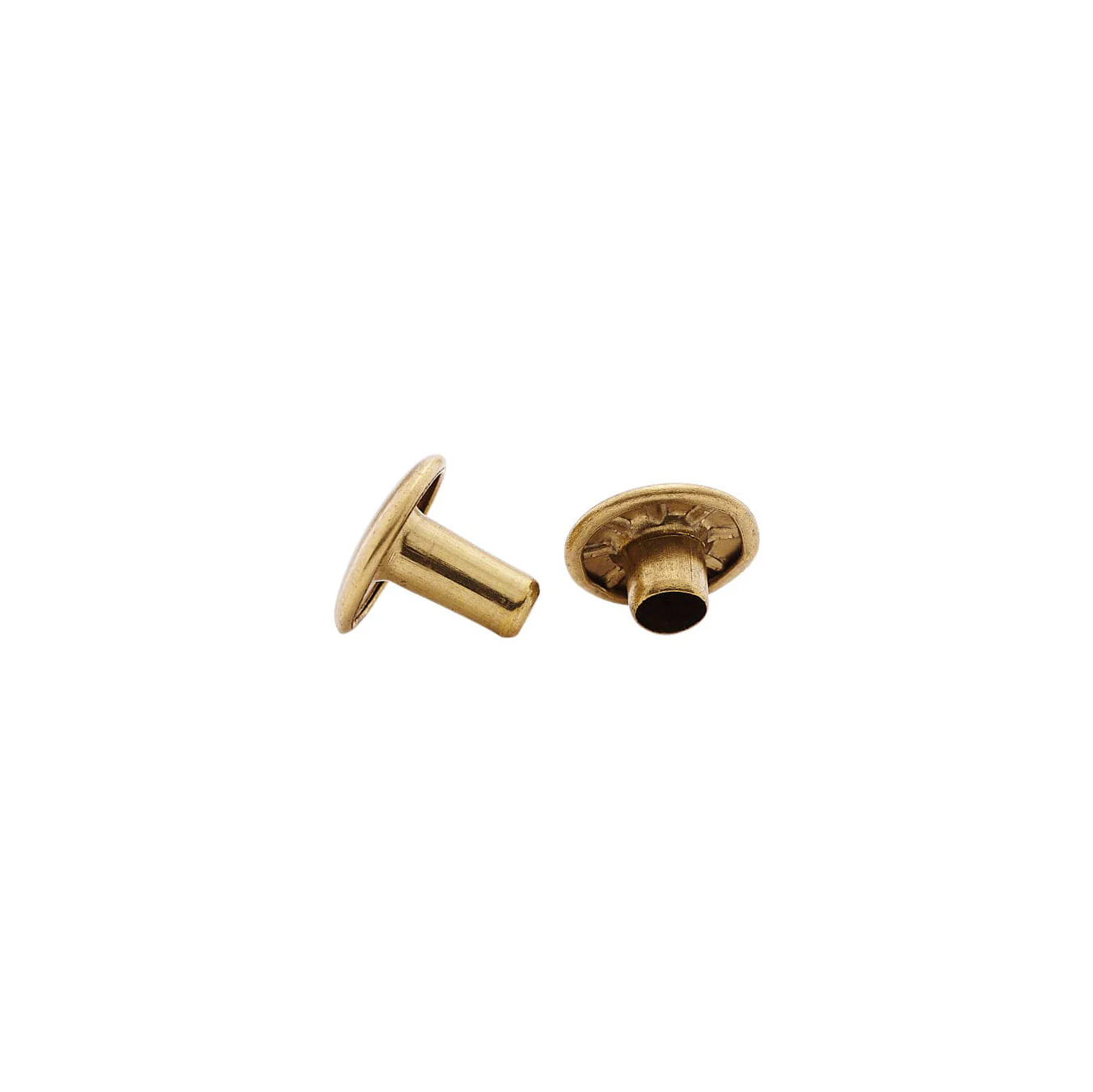 7mm Brass, Double Cap Jiffy Rivet, Solid Brass- 100ct - Image 2