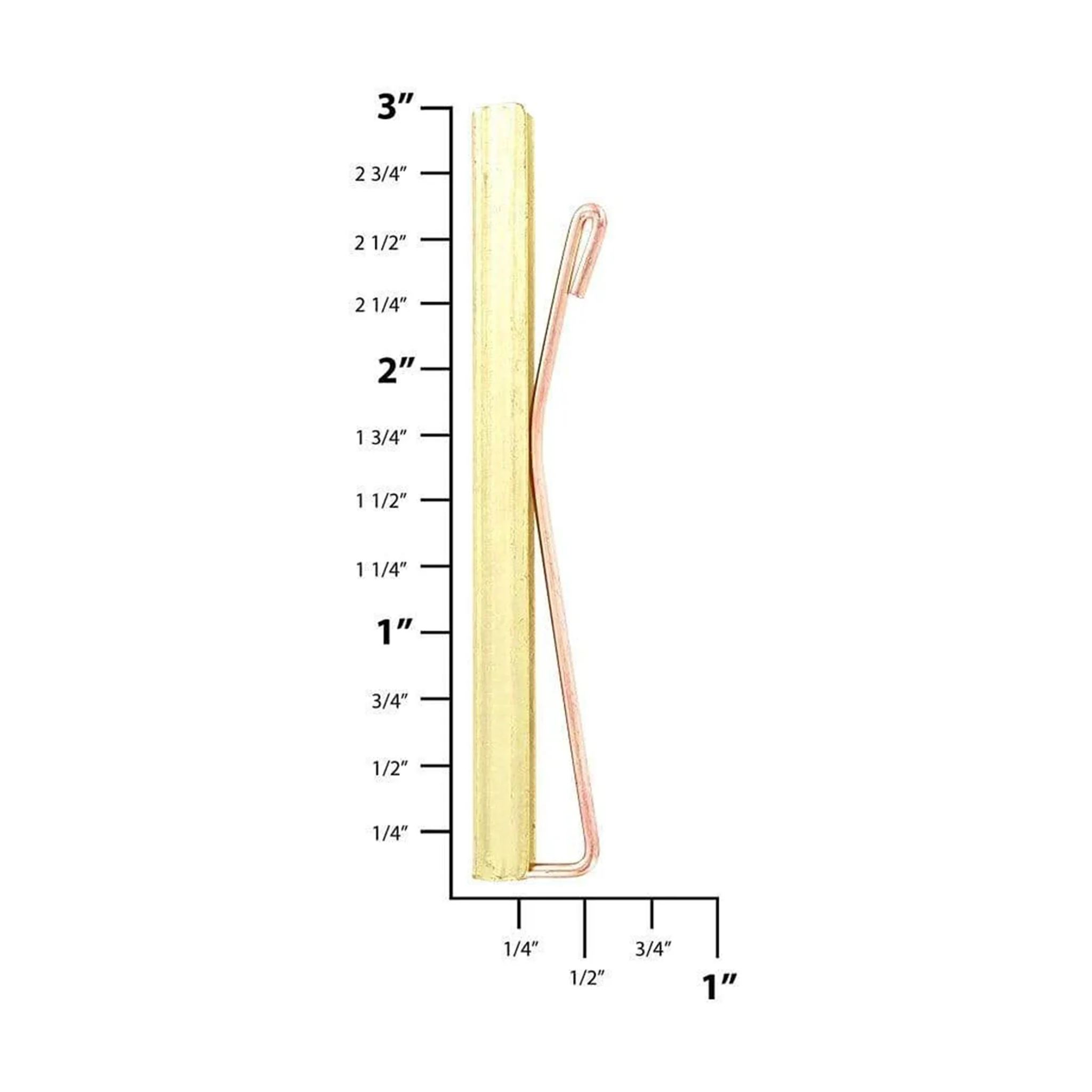 3" Brass, Money Clip Bar, Steel - Image 2