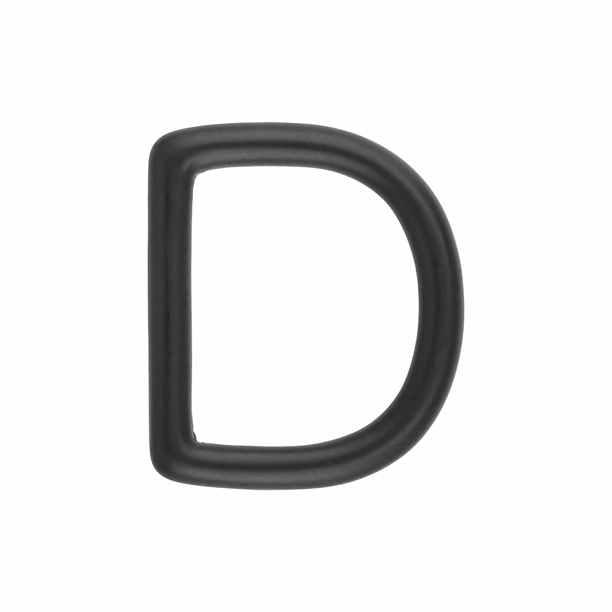 1" Matte Black, Solid D Ring, Solid Brass