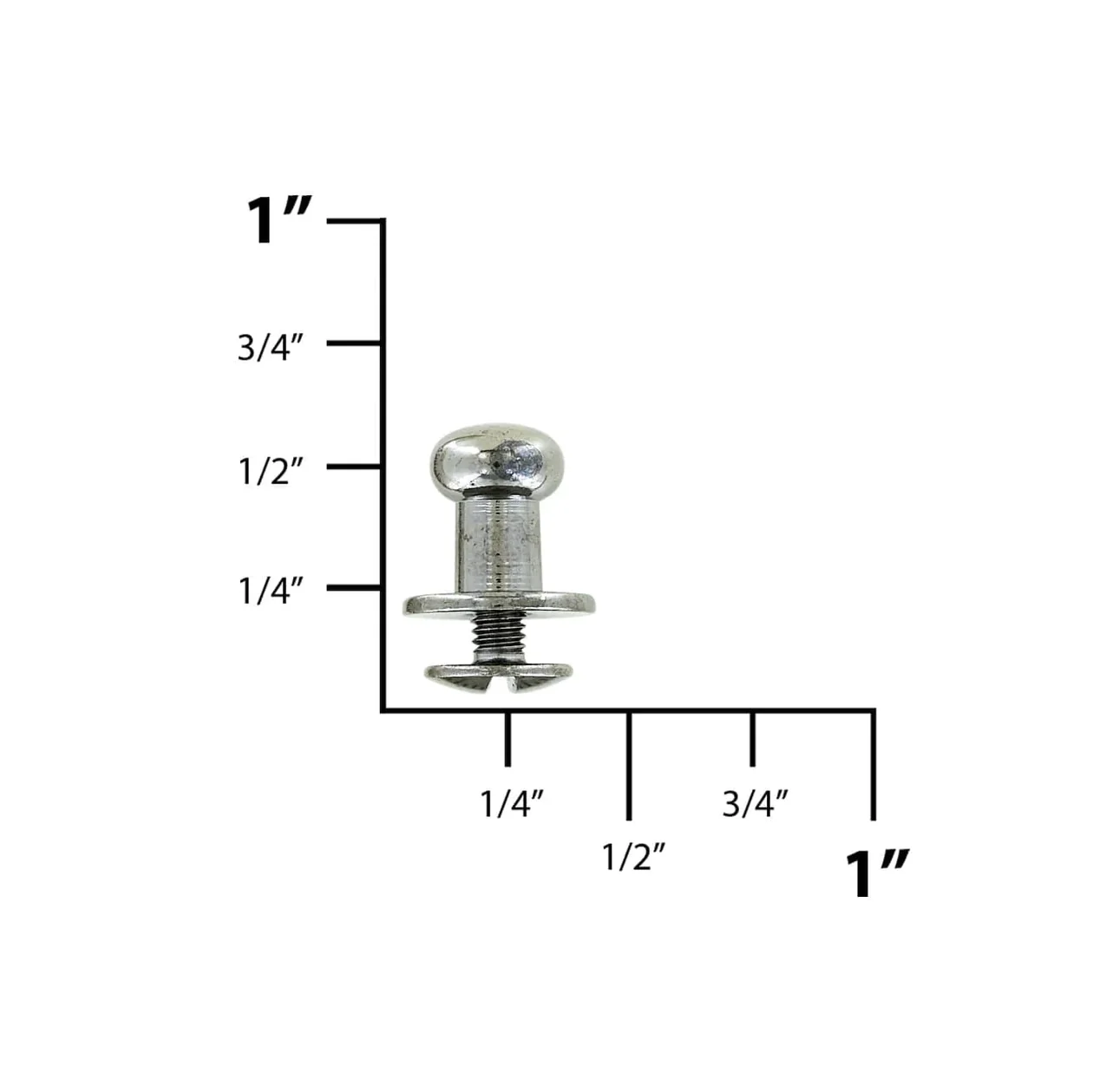 10mm, Gunmetal, Flat Top Collar Button Stud with Screw, Solid Brass - PK10 - Image 2