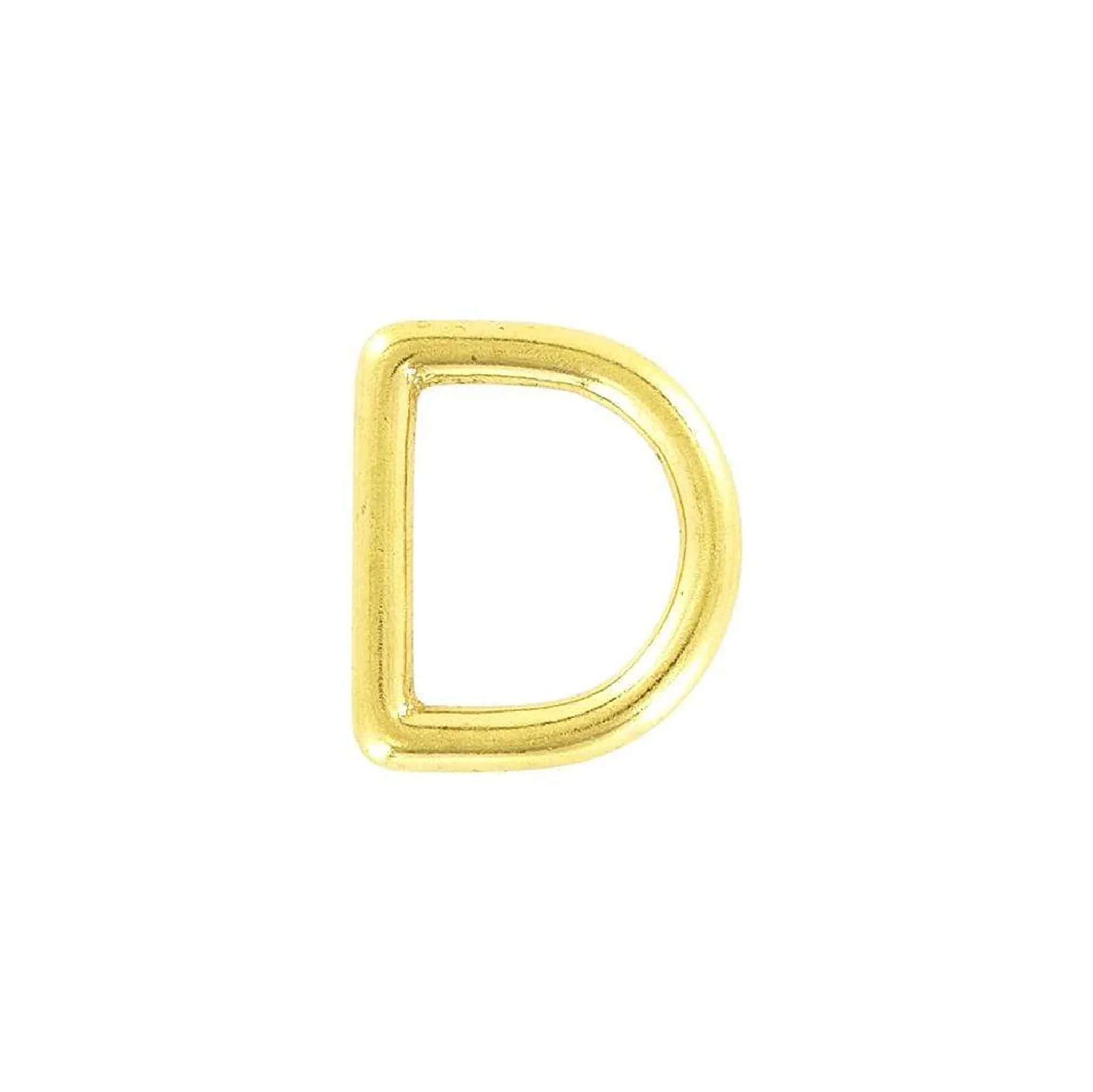 7/8" Shiny Brass, Cast D Ring, Solid Brass