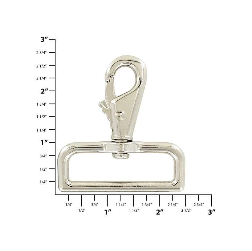 2" Shiny Nickel, Lever Swivel Snap Hook, Zinc Alloy-PK4 - Image 3