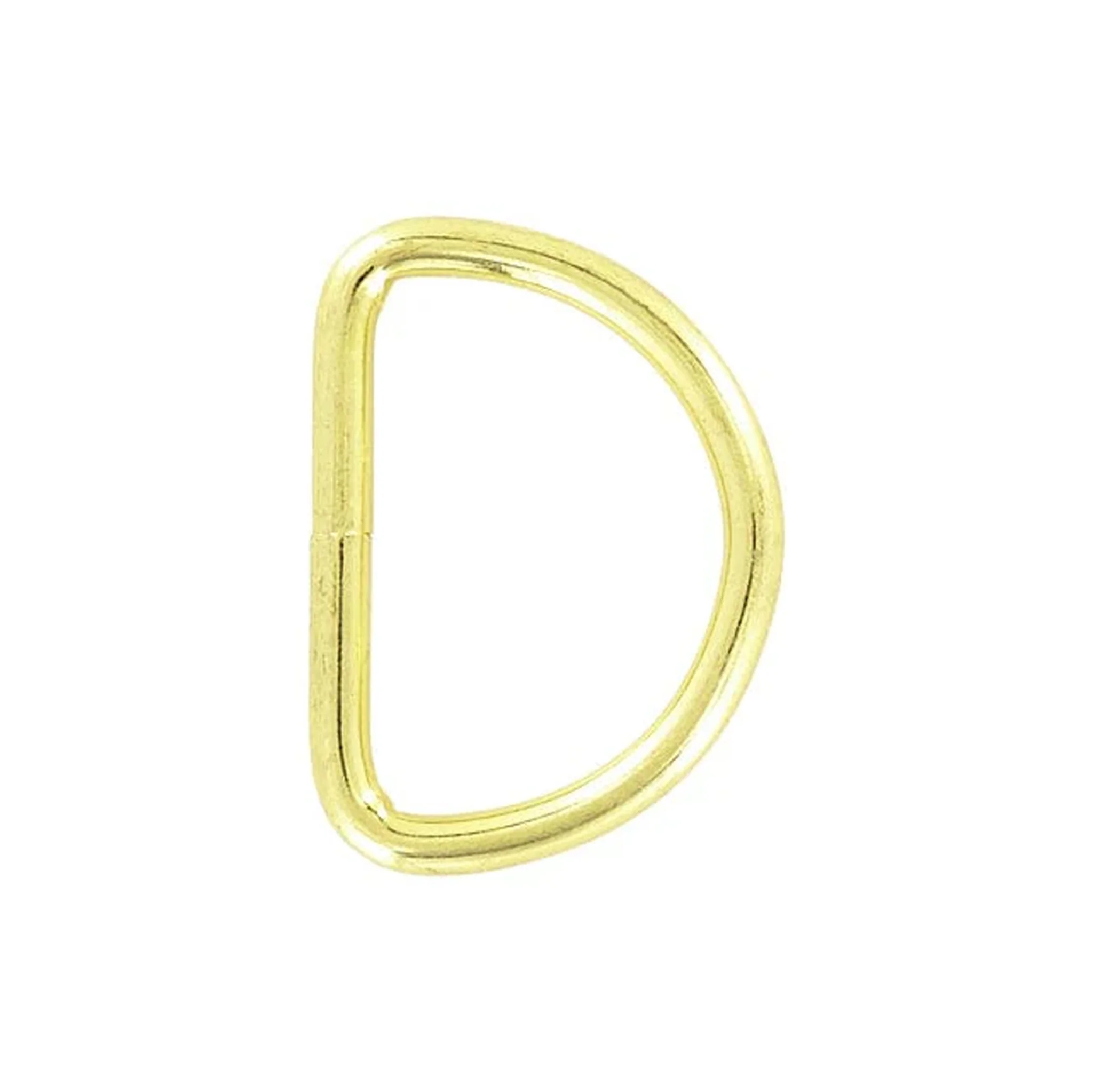 1 1/2" Shiny Brass, Welded D Ring, Steel