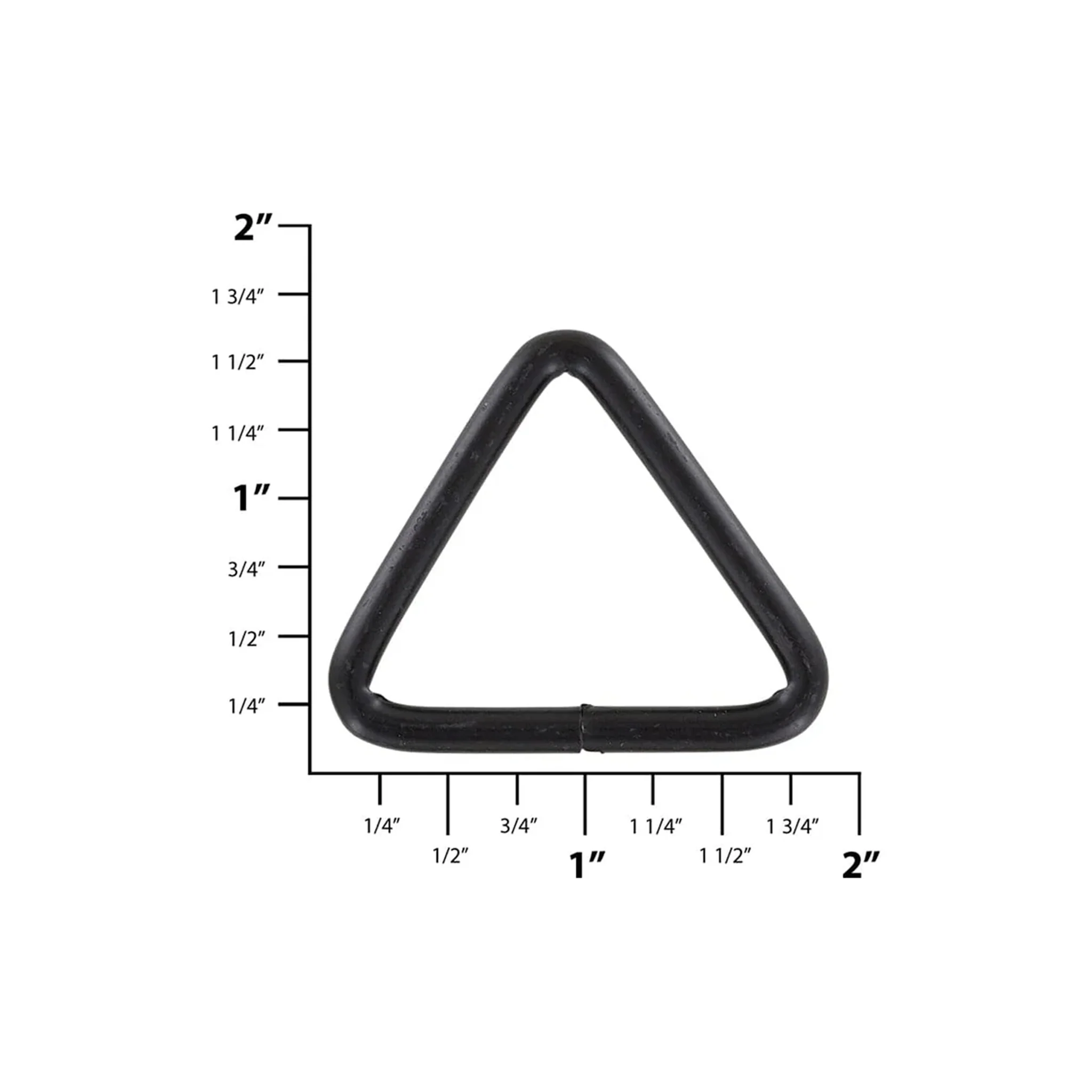 1 1/2" Matte Black, Welded Triangle Ring, Steel - Image 2