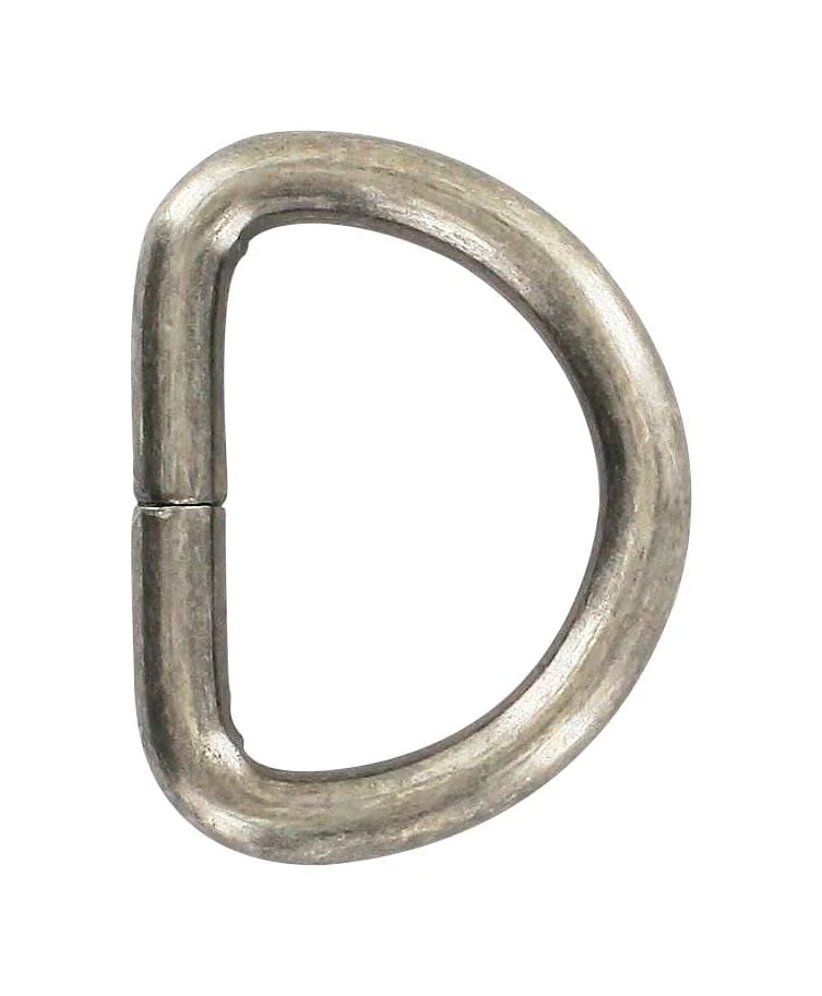 1" Antique Silver, Split D Ring, Steel