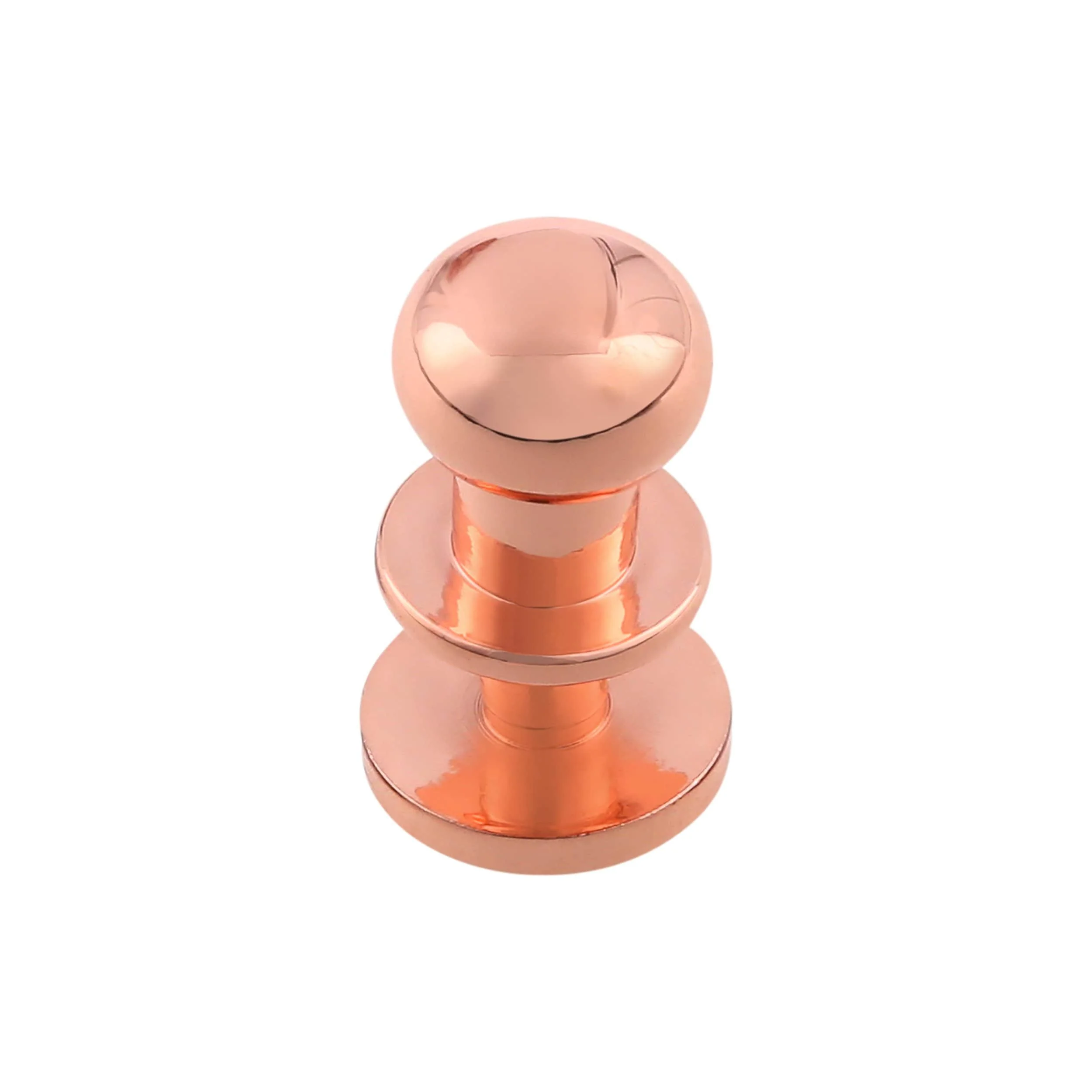 10mm, Shiny Copper, Press Stud Collar Button, Solid Brass - PK5 - Image 2